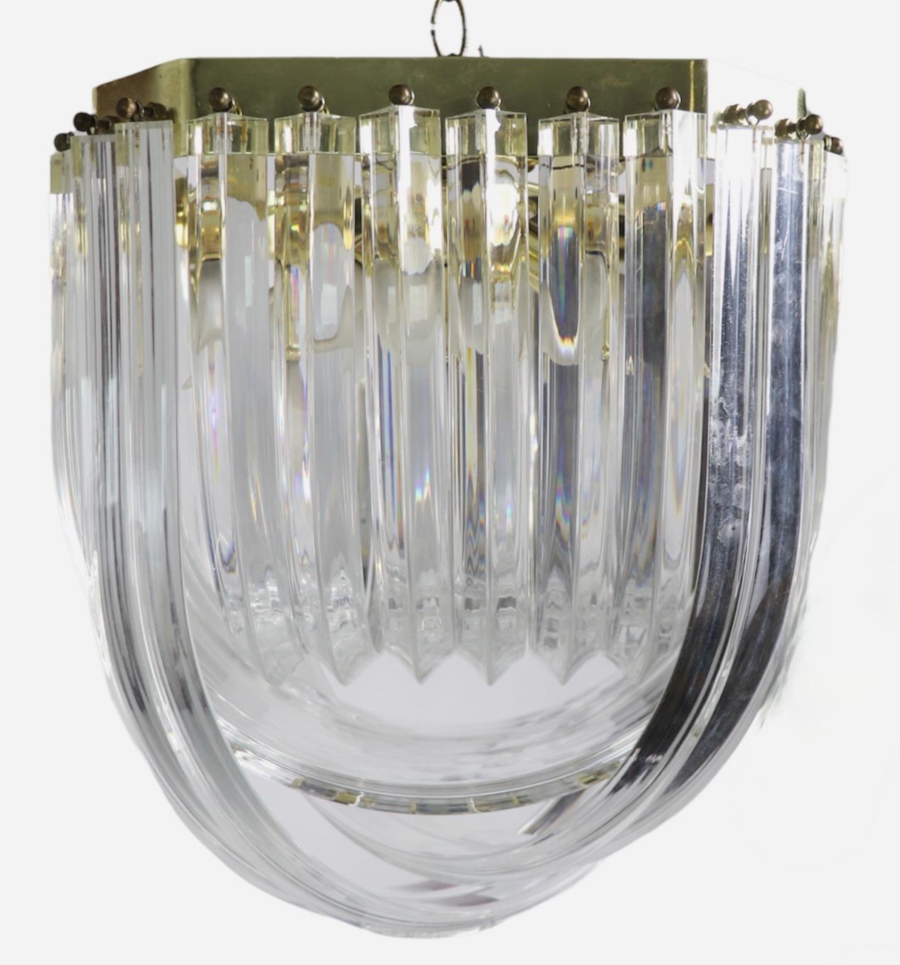 20th Century Lucite Ribbon Chandelier Ca. 1970/1980's For Sale