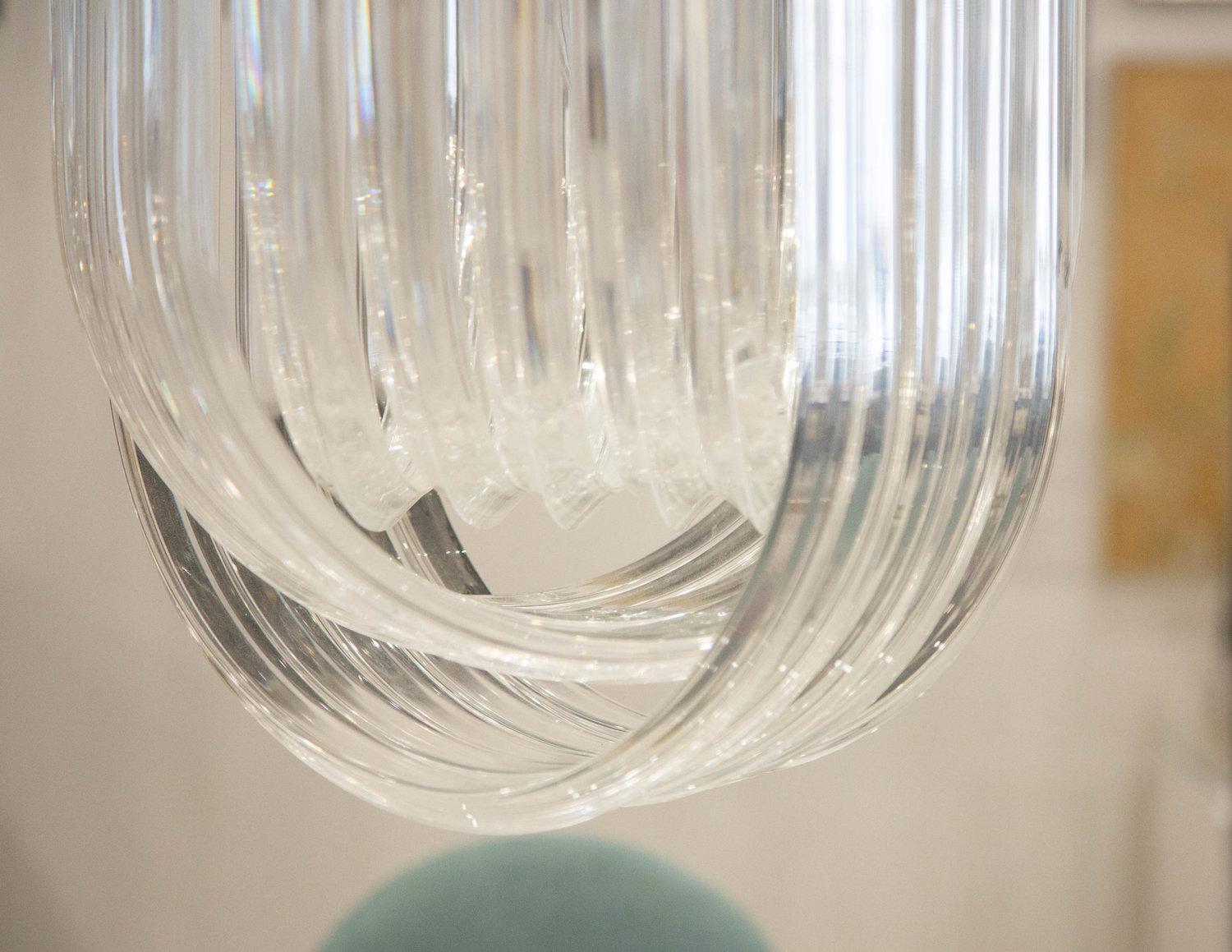 Mid-Century Modern Lucite Ribbon Chandelier