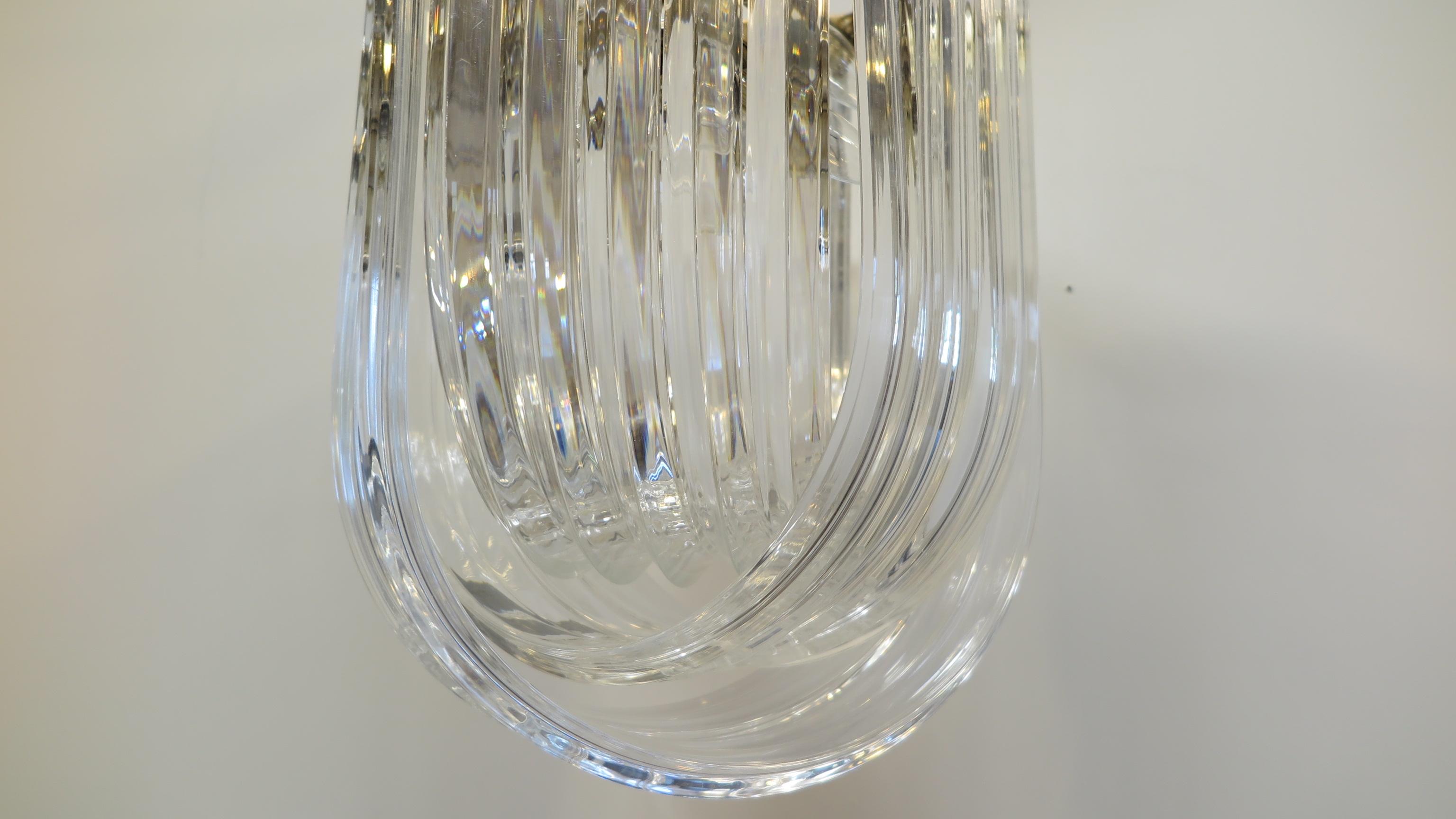 Lucite Ribbon Pendant Light In Good Condition In New York, NY