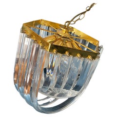 Lucite Ribbon Prism Chandelier in the Style of Triedri and Carlo Nason 1970s