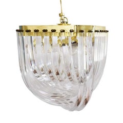 Lucite Ribbon Prism Chandelier in the Style of Triedri and Carlo Nason 1970s