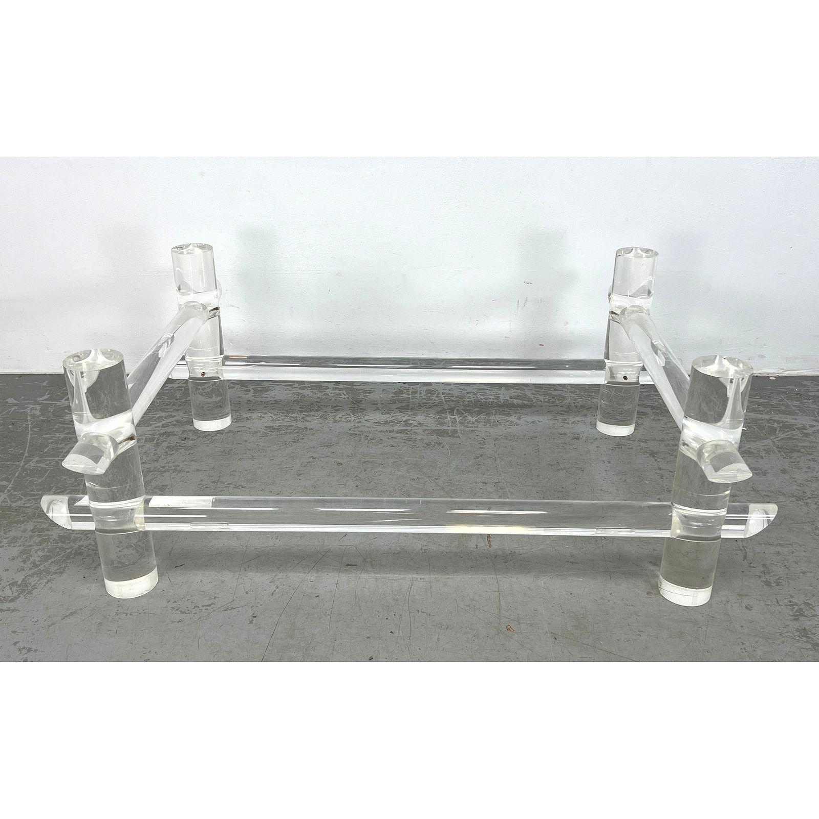 Lucite Rod & Glass Coffee Table Attributed to Les Prismatiques, 1970s en venta 9