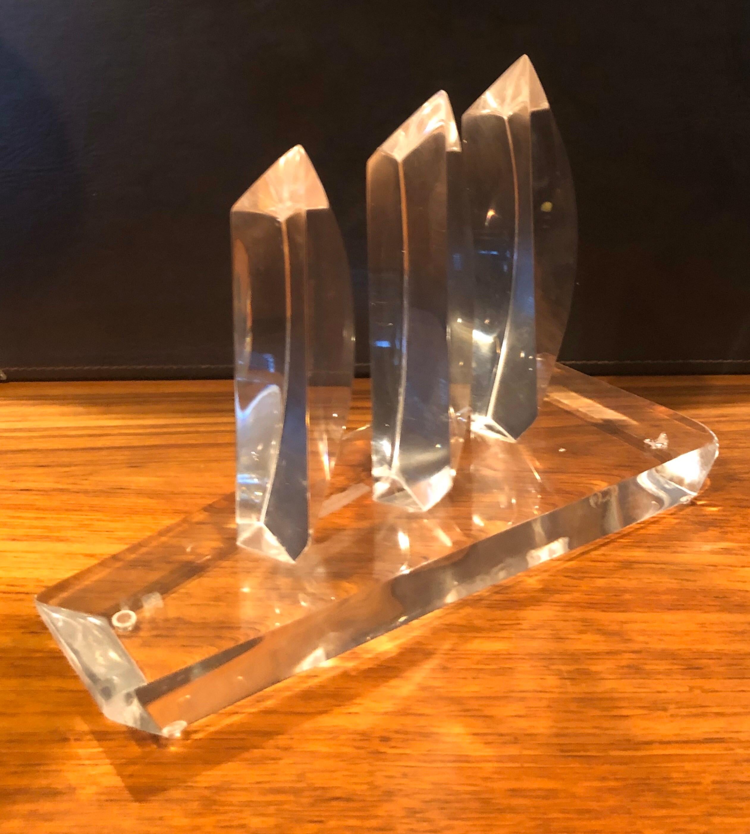 Lucite Sailboat Sculpture by Hivo Van Teal In Good Condition In San Diego, CA