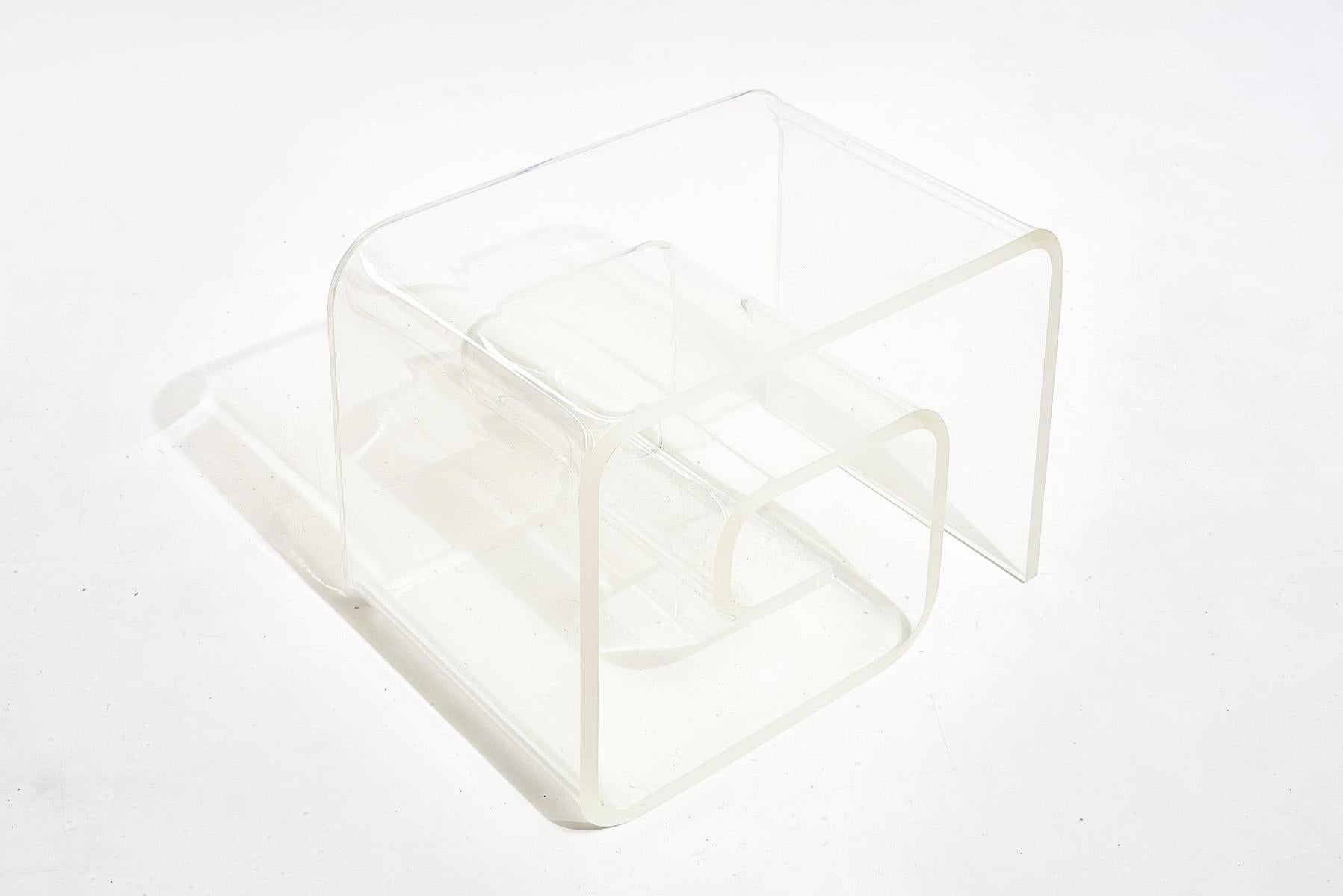 Late 20th Century Lucite Scroll End Table, 1970