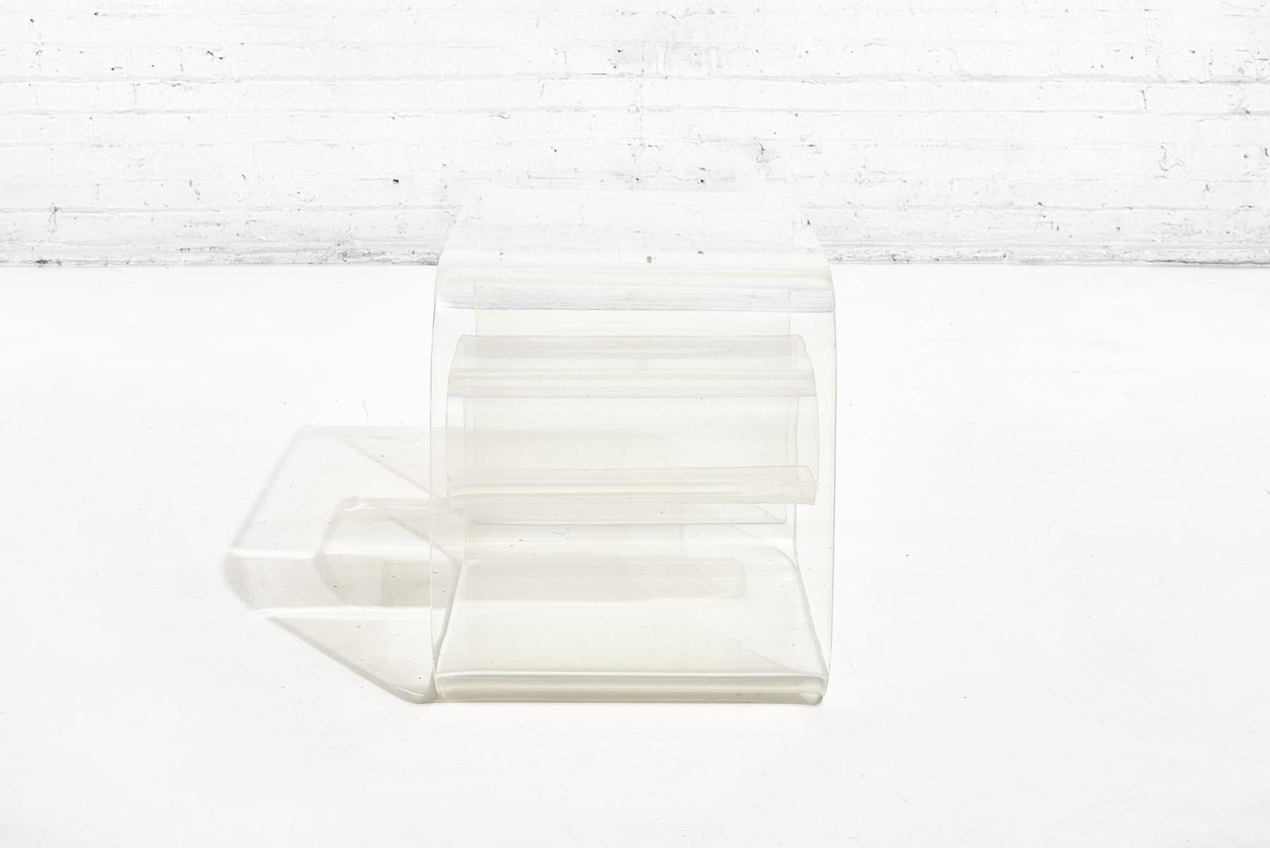 Lucite Scroll End Table, 1970 1