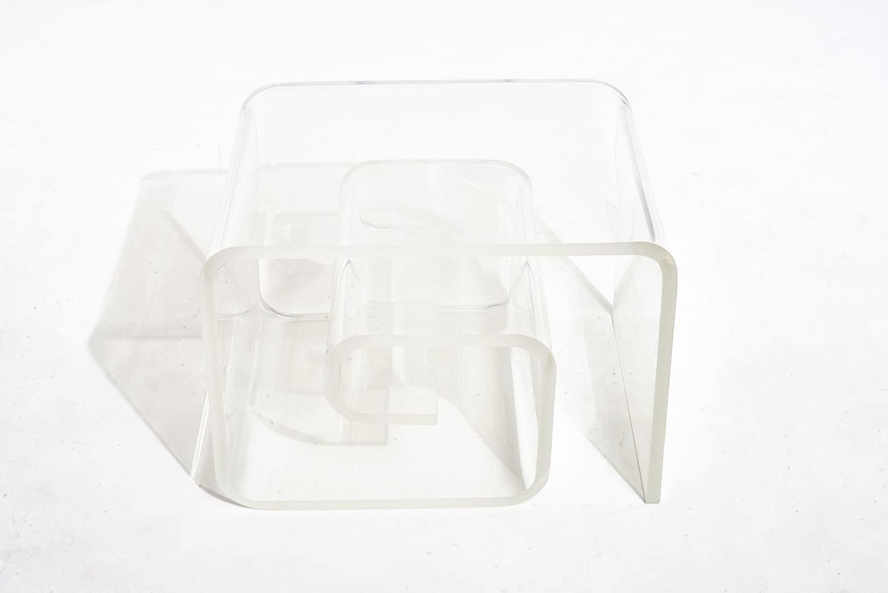 Lucite Scroll End Table, 1970 2