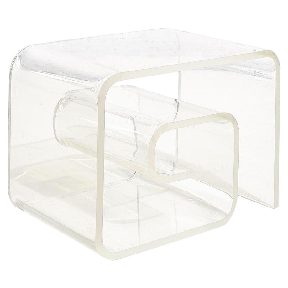 Lucite Scroll End Table, 1970