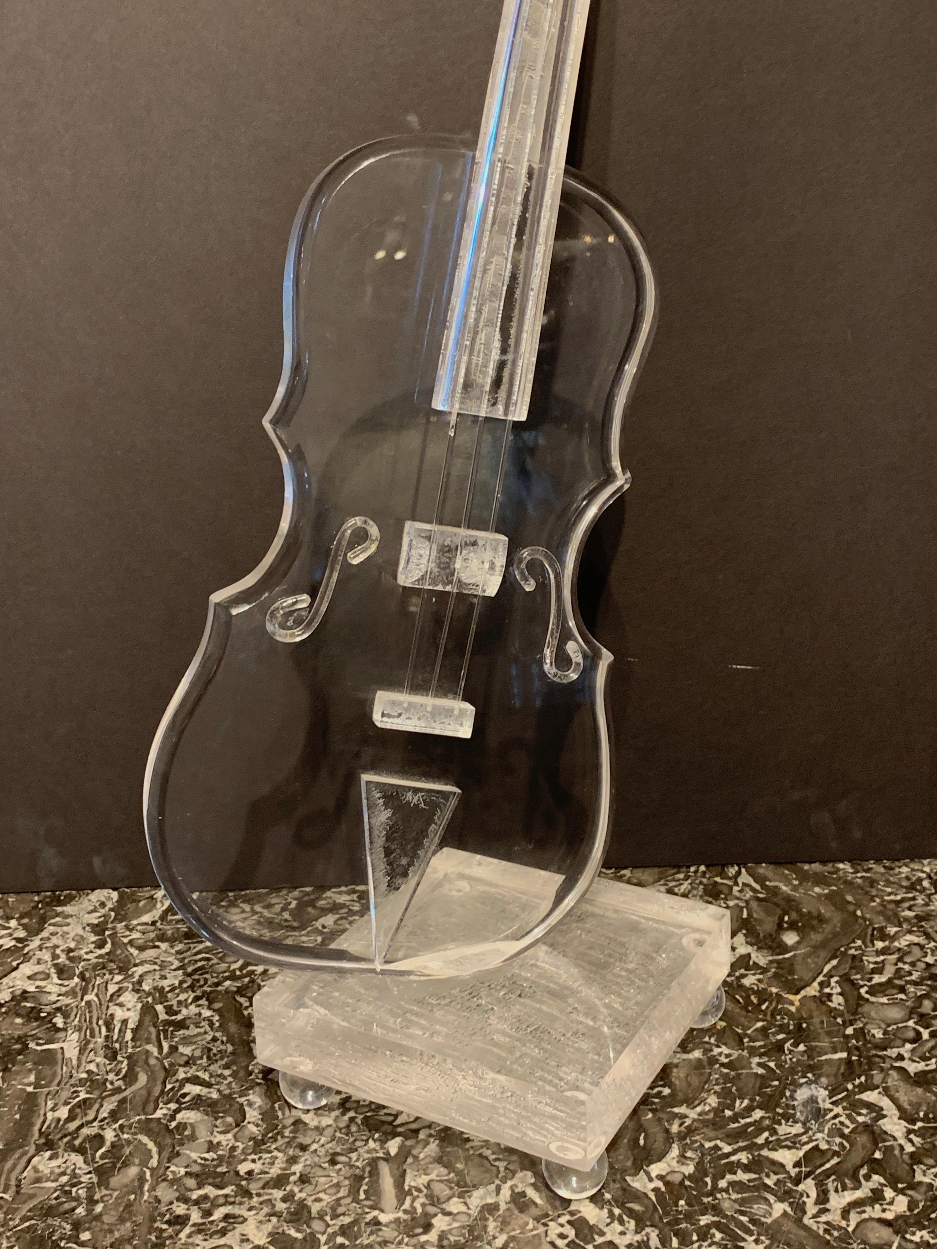 Lucite Sculpture of a Violin, in the Style Armand 7