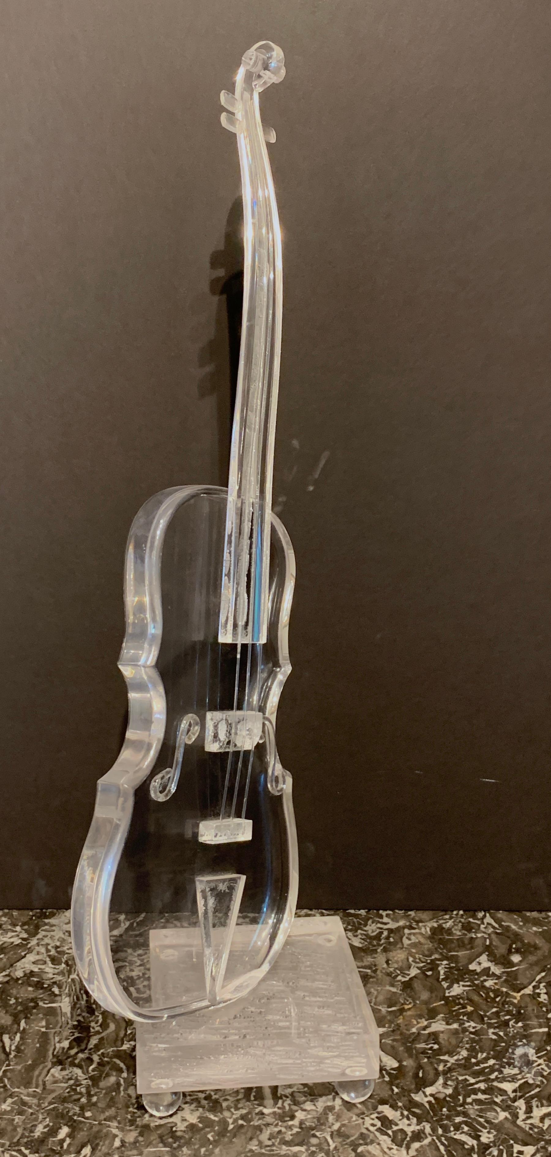 Late 20th Century Lucite Sculpture of a Violin, in the Style Armand