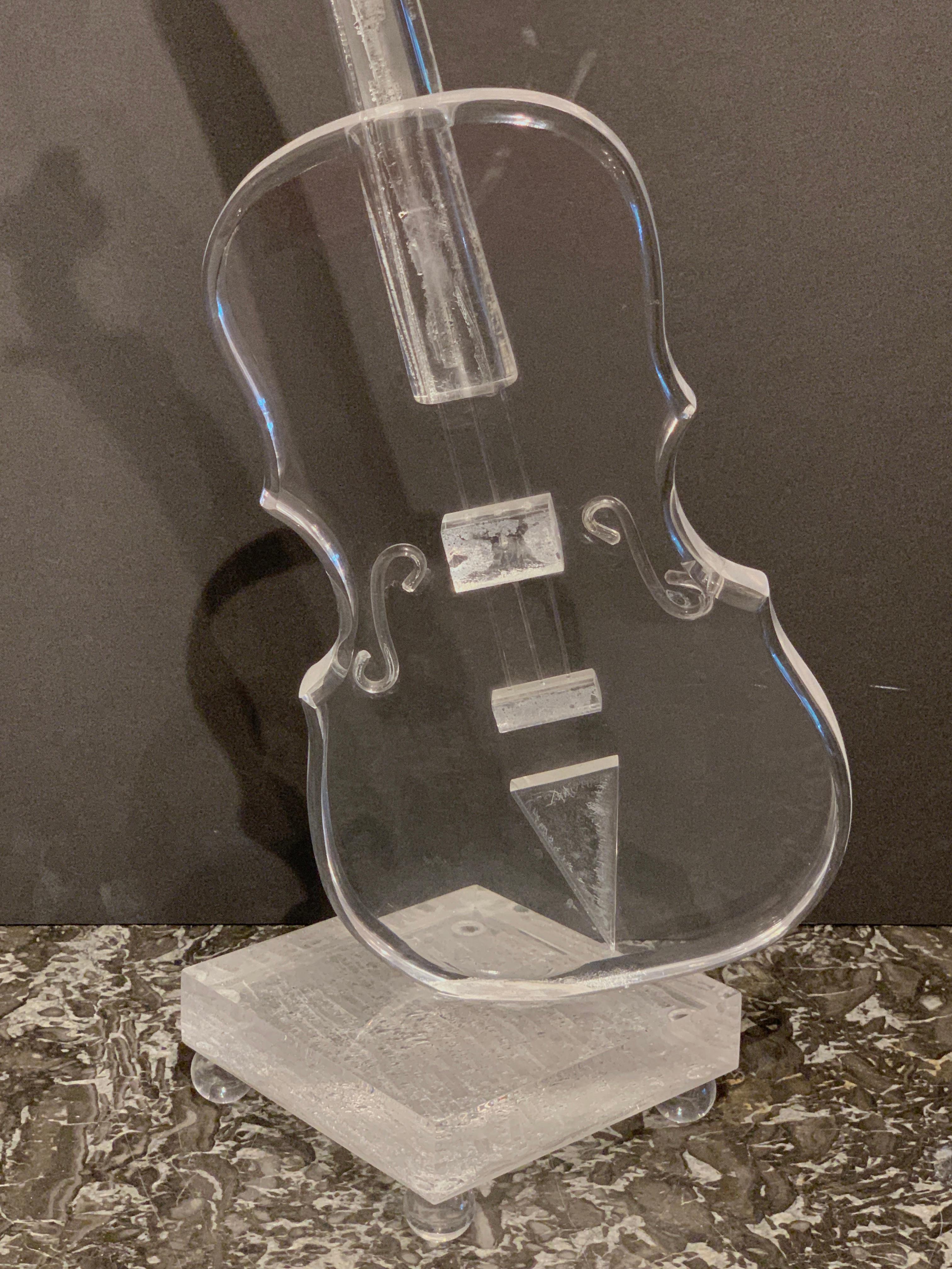 Lucite Sculpture of a Violin, in the Style Armand 4