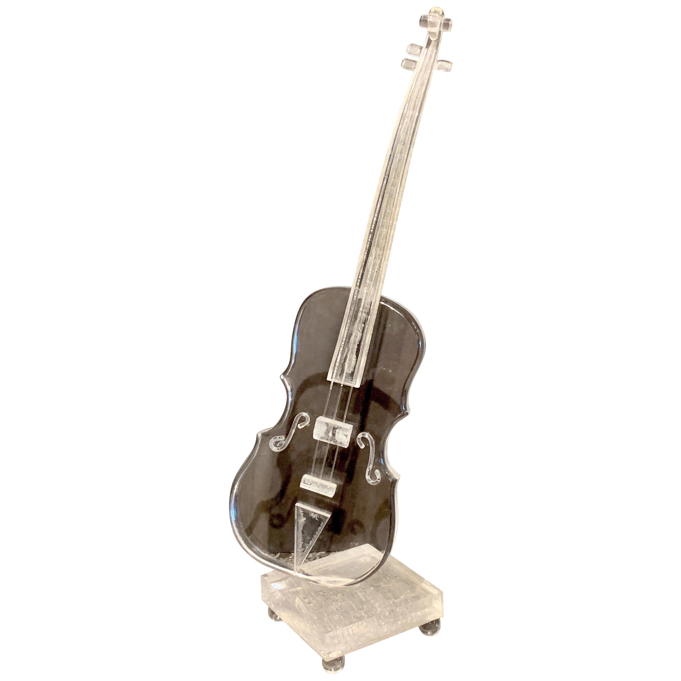 Lucite Sculpture of a Violin, in the Style Armand