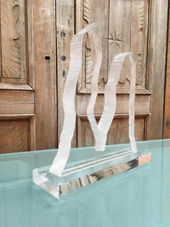 Lucite Sculpture Signed Vaham 88