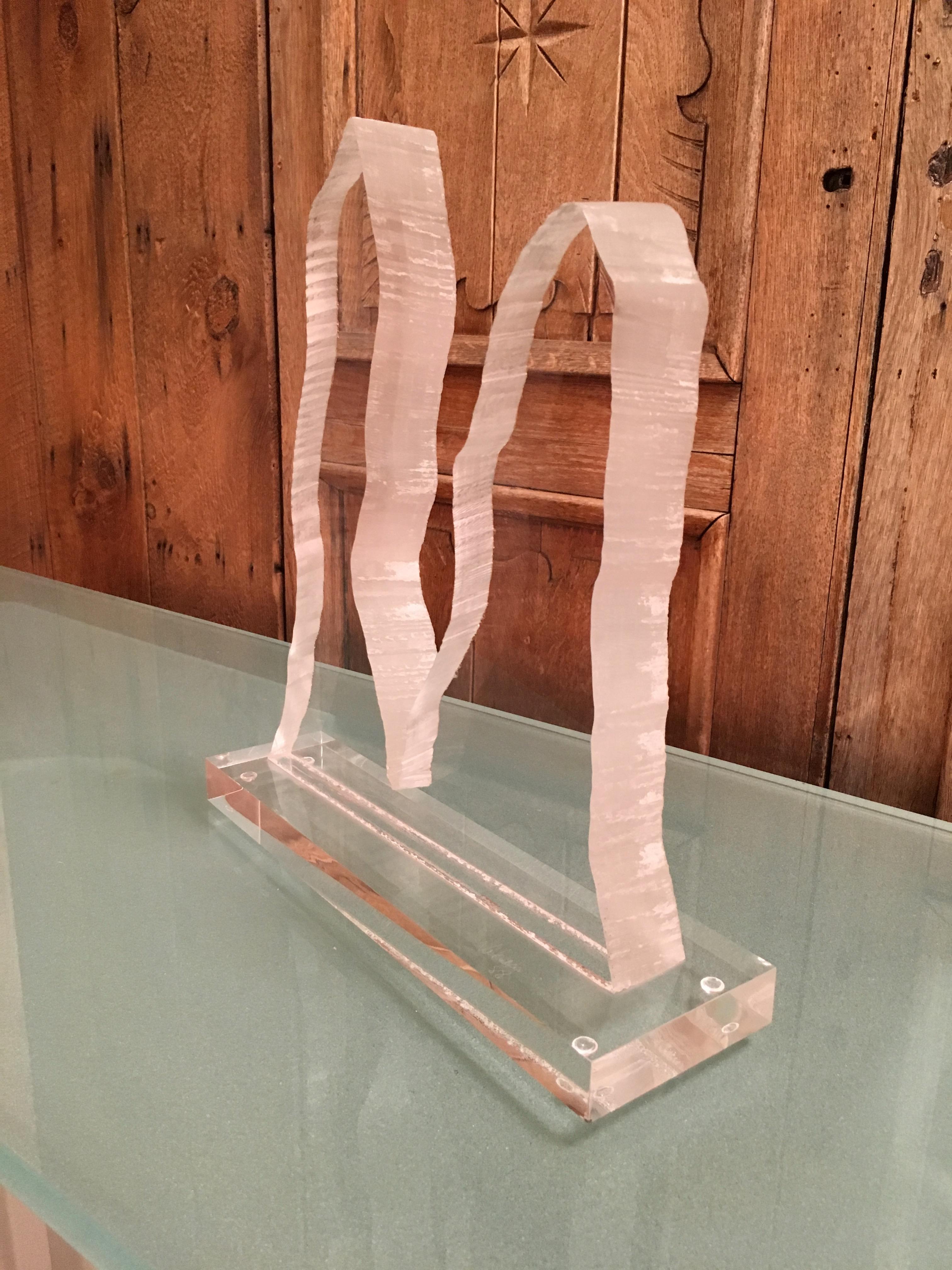 20th Century Lucite Sculpture Signed Vaham 88 For Sale