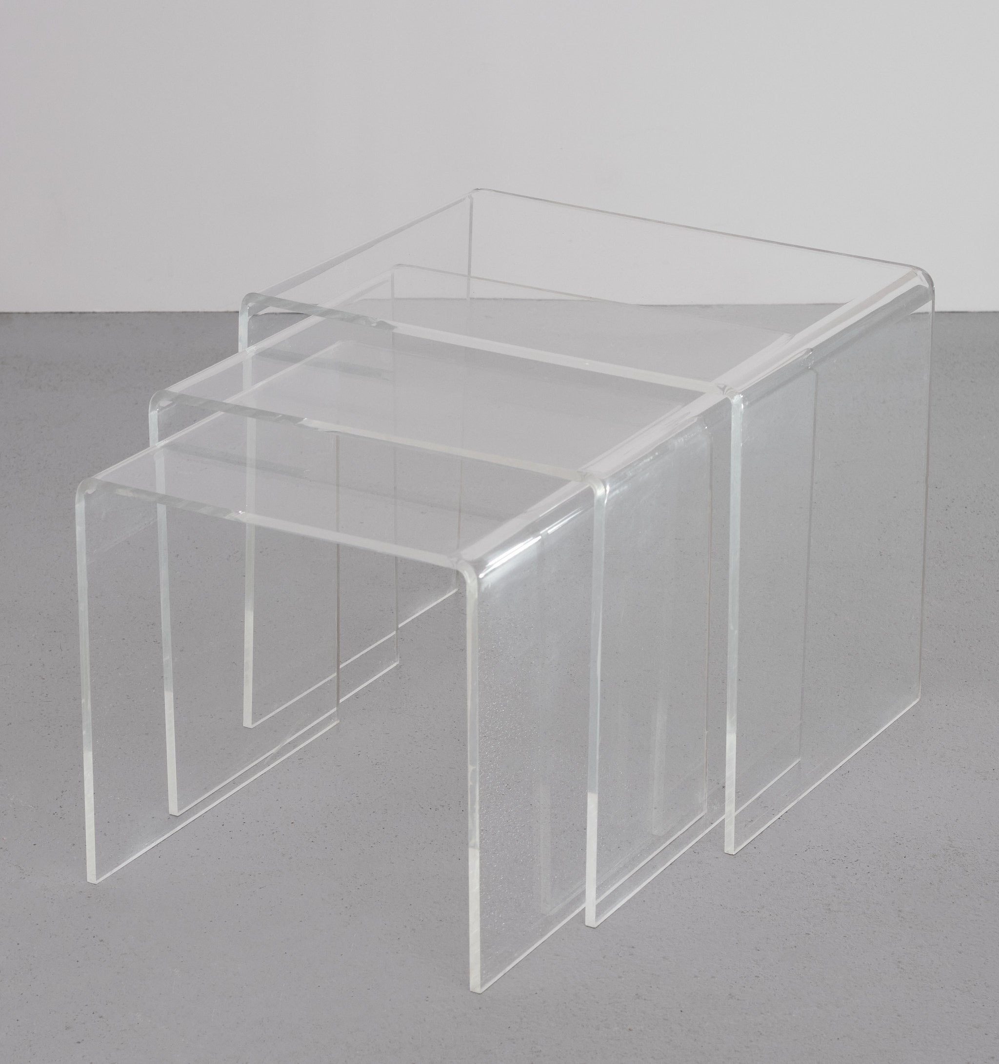 French Lucite Set Nesting Tables, 1970s, France For Sale