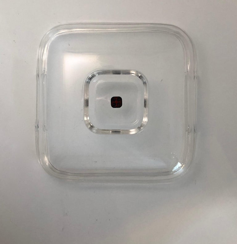 Ice Bucket Lucite with Shell and Fitted Lid, Chrome Plate Handle and