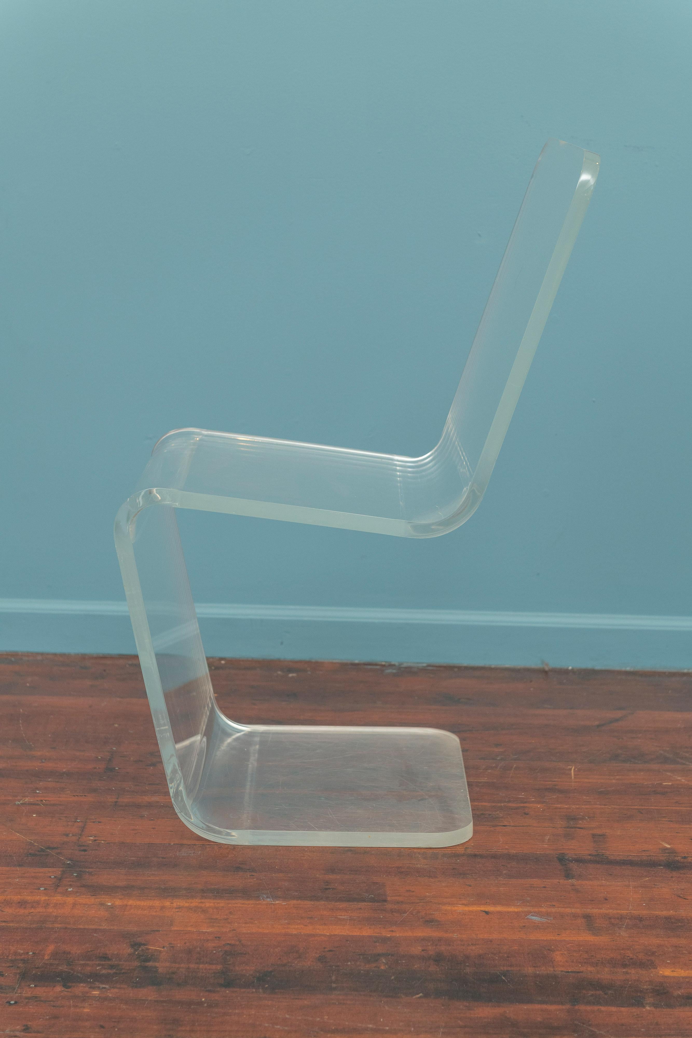 Sedia laterale in lucite In condizioni buone in vendita a San Francisco, CA