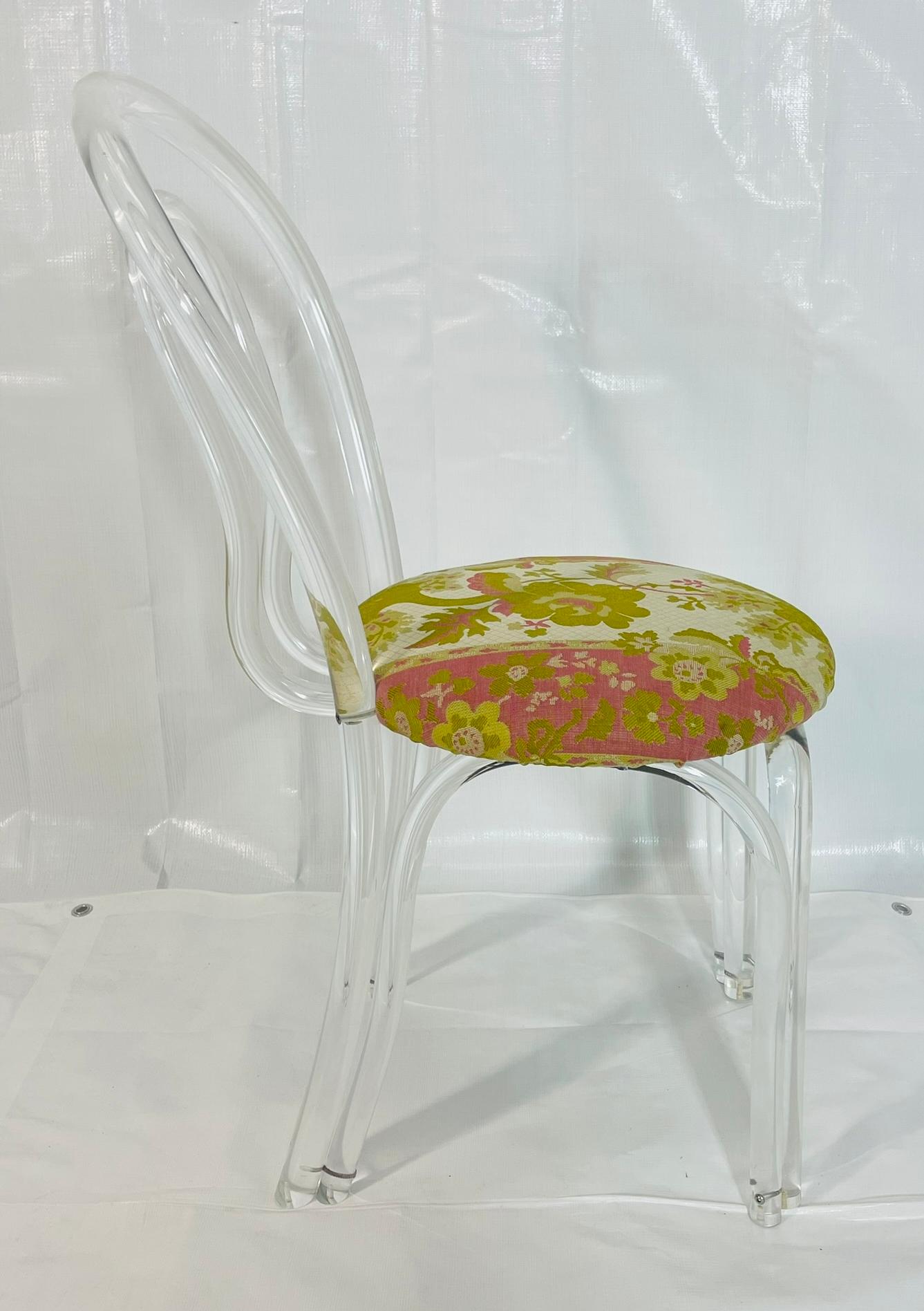 Chaise d'appoint en lucite dans le style de Dorothy Thorpe, États-Unis, années 1950 Bon état - En vente à Los Angeles, CA