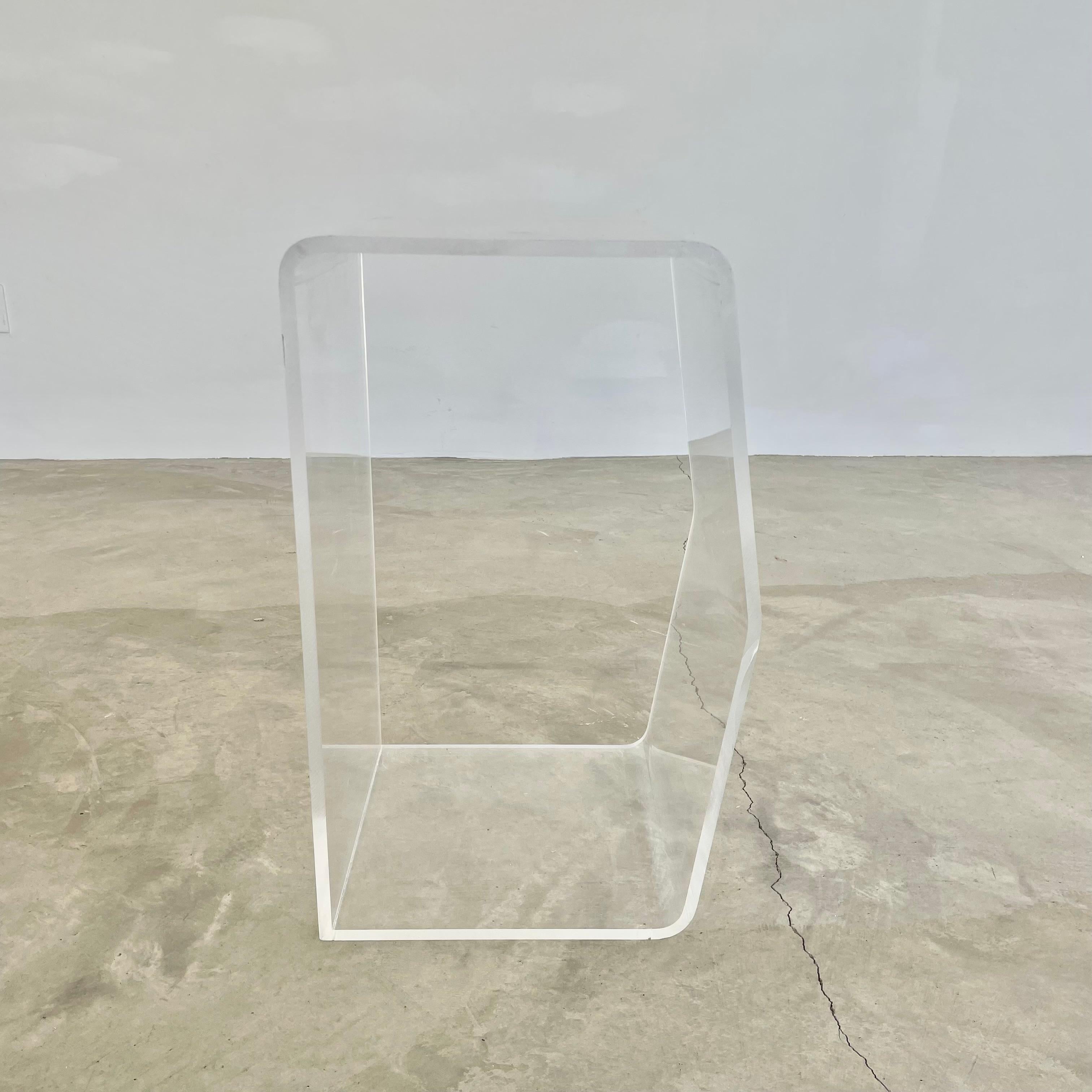 Late 20th Century Lucite Side Table, 1980s USA For Sale