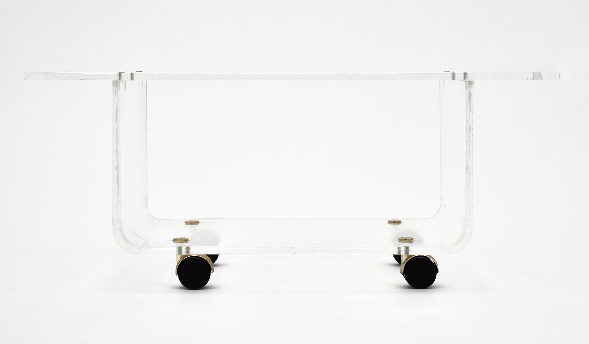 Modern Lucite Side Table by David Lange