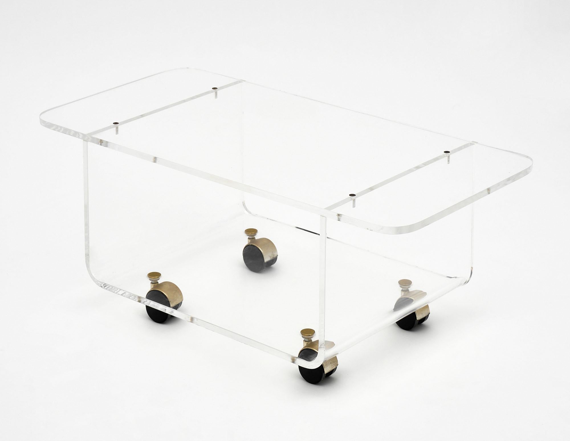 French Lucite Side Table by David Lange