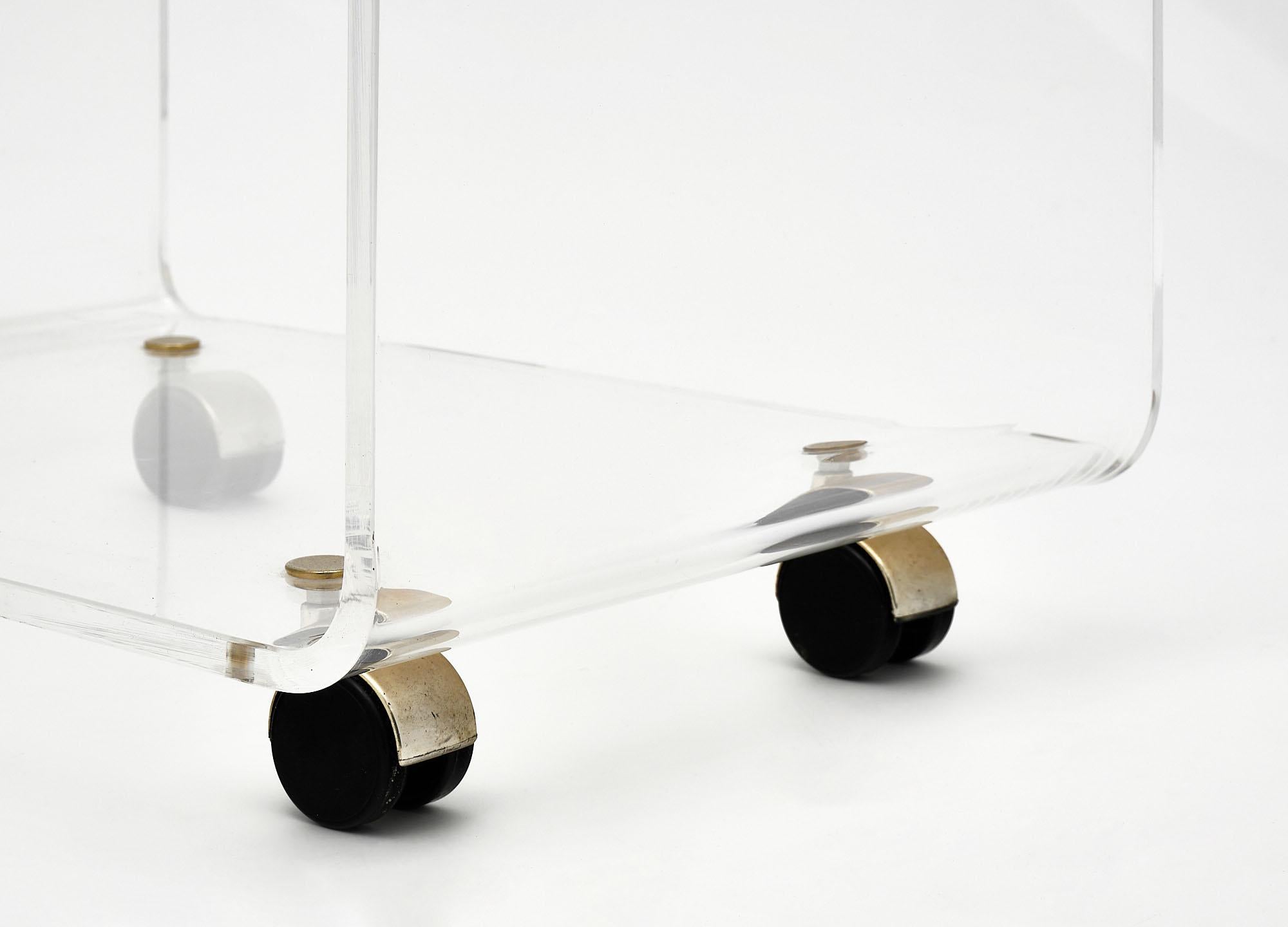 Lucite Side Table by David Lange In Good Condition In Austin, TX