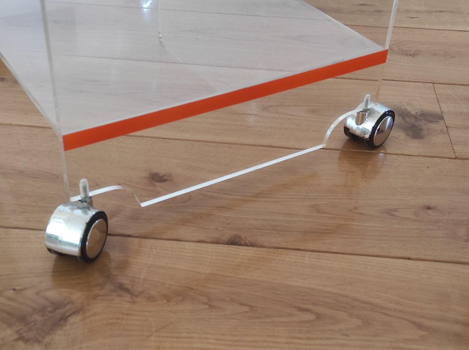Lucite Side Table Trolley Italy 1970s For Sale 5