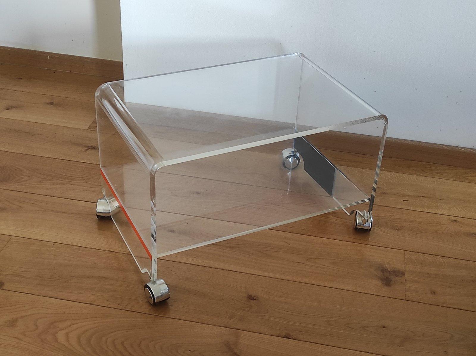 Lucite Side Table Trolley Italy 1970s For Sale 1