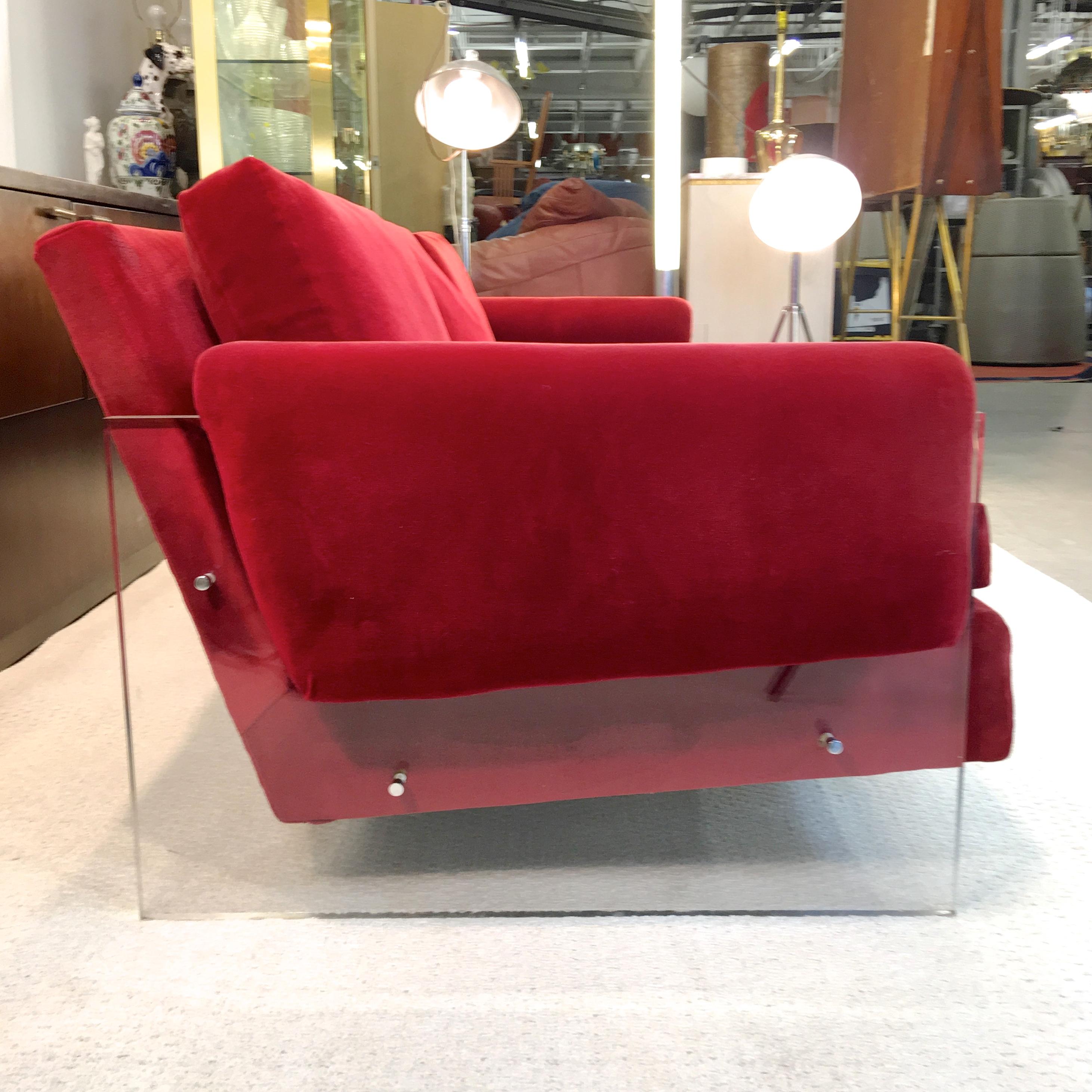 Lucite Sided Sofa by Milo Baughman for Thayer Coggin 2