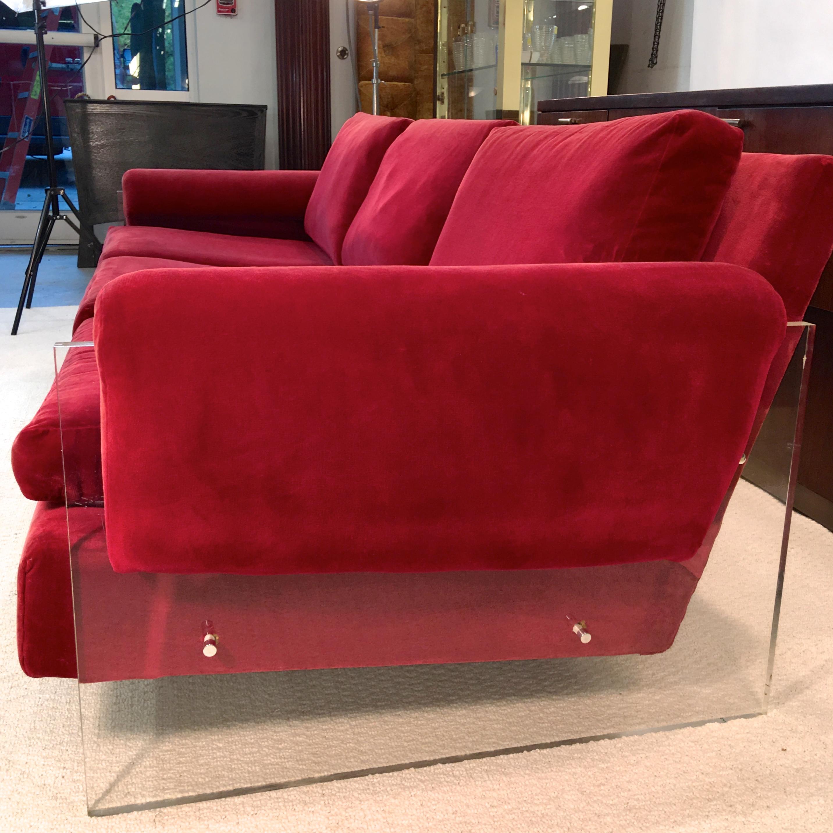 Lucite Sided Sofa by Milo Baughman for Thayer Coggin 3