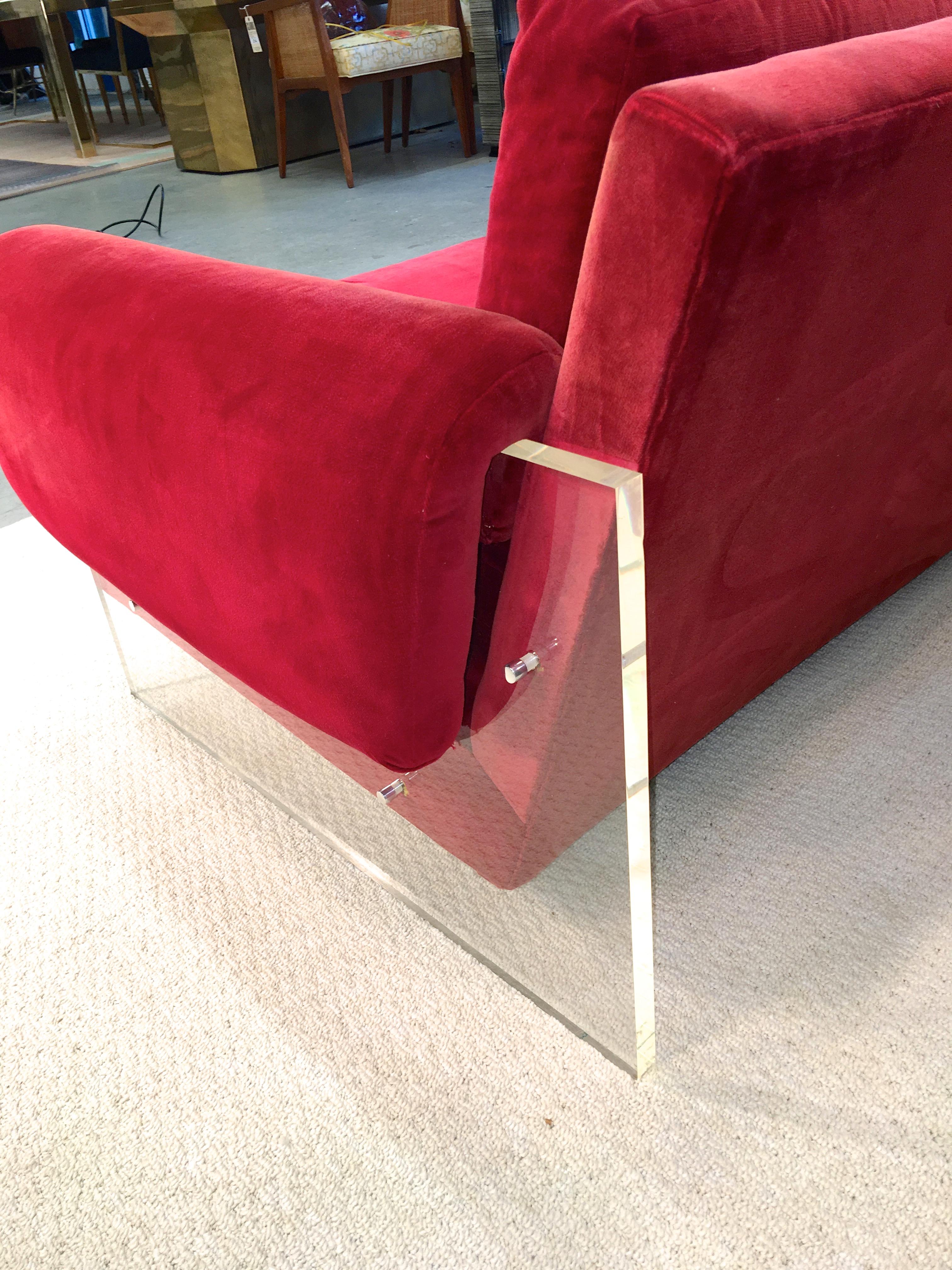 Lucite Sided Sofa by Milo Baughman for Thayer Coggin 4