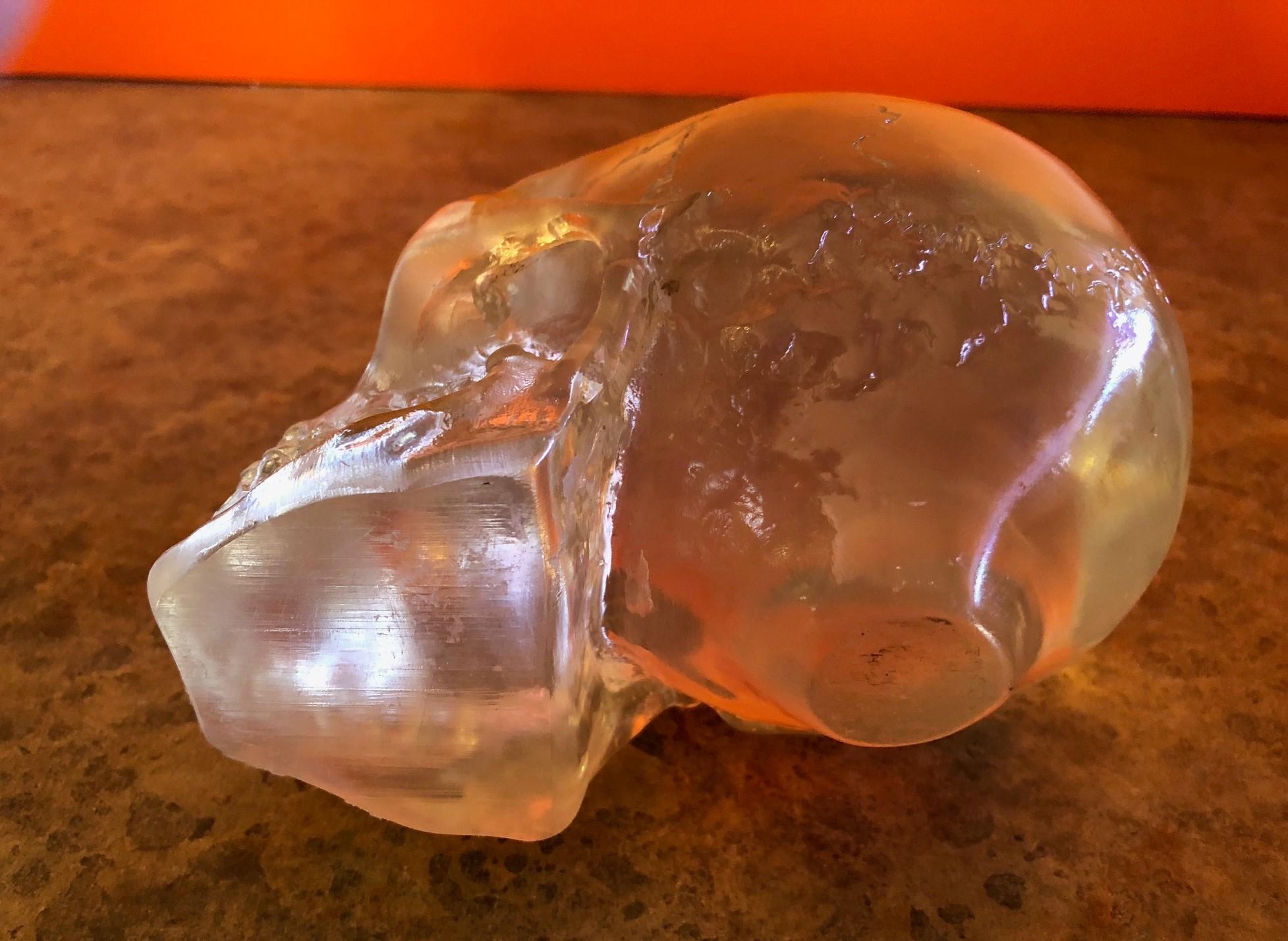 Lucite Skull or Skeleton Sculpture or Paperweight 4