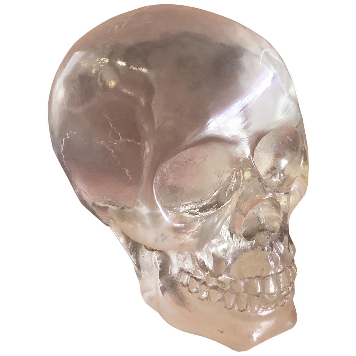 Lucite Skull or Skeleton Sculpture or Paperweight