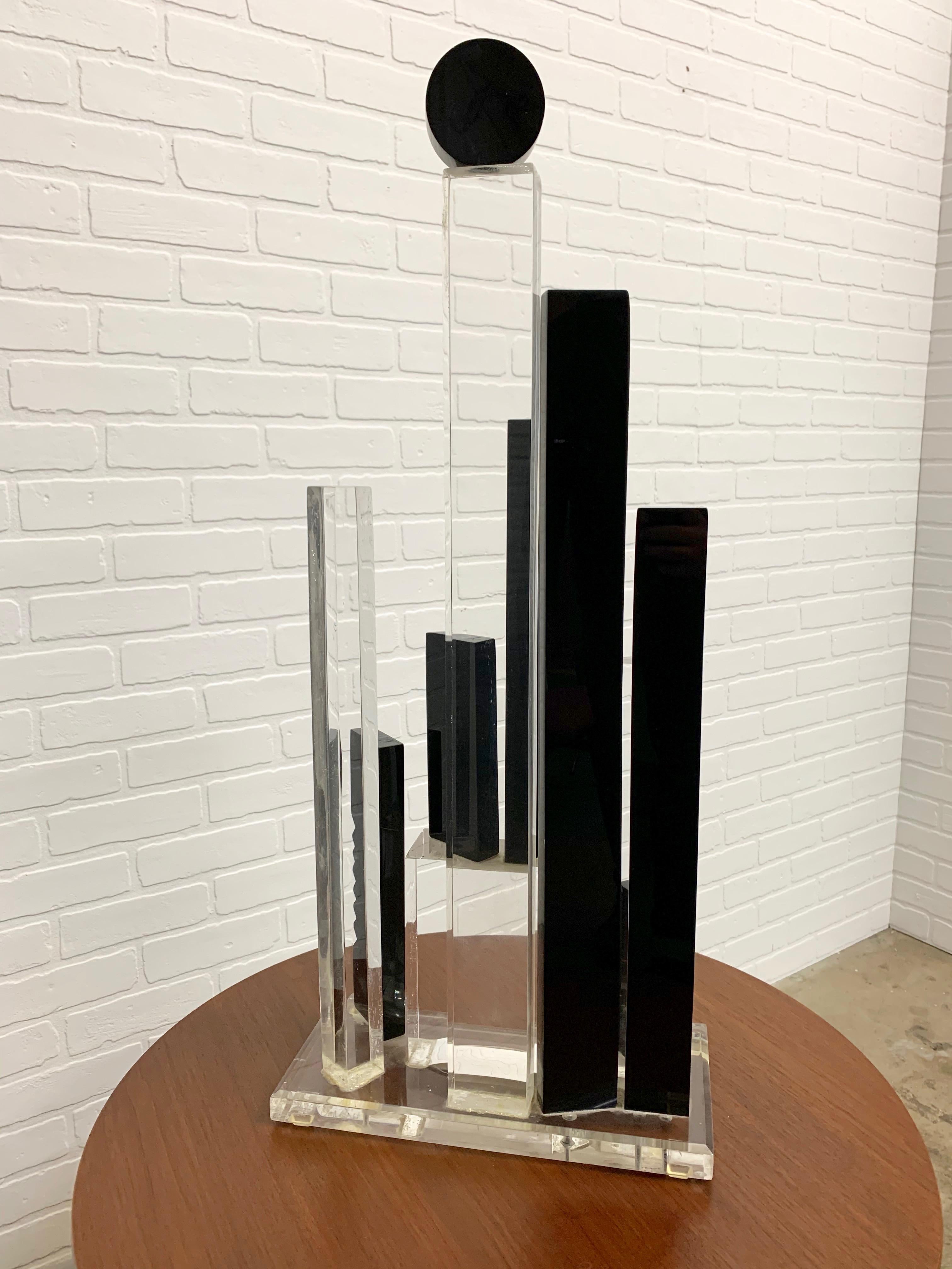 Lucite Skyscraper Sculpture by Van Teal 3