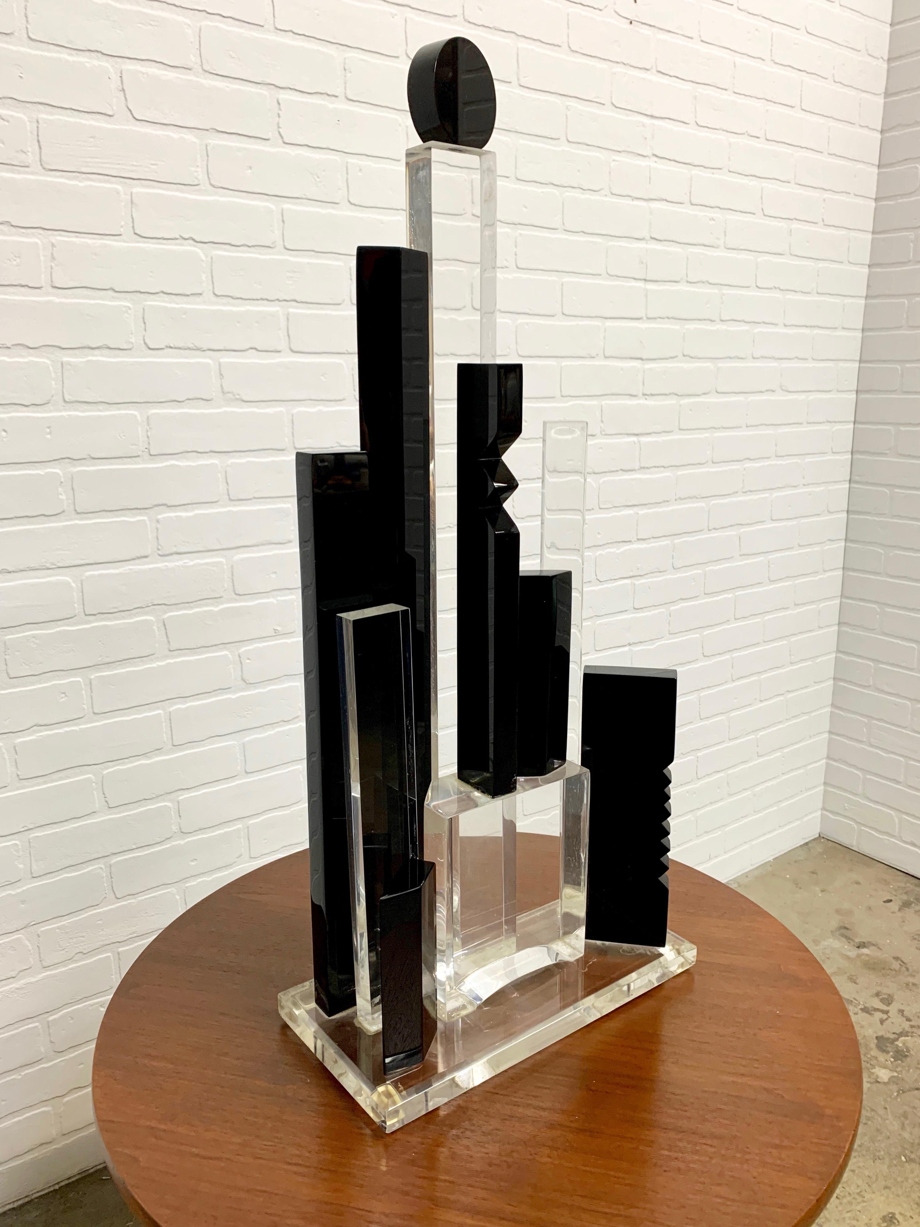 Lucite Skyscraper Sculpture by Van Teal 1