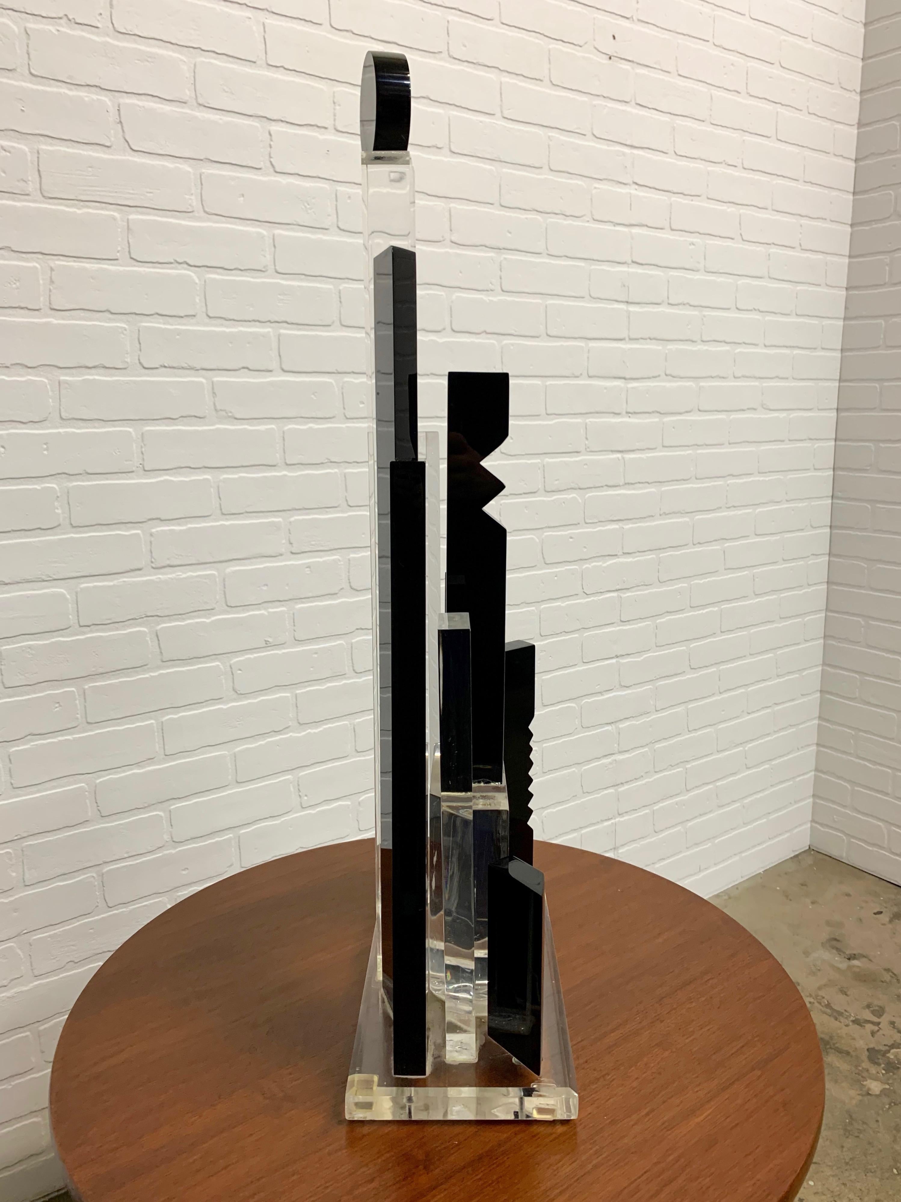 Lucite Skyscraper Sculpture by Van Teal 2