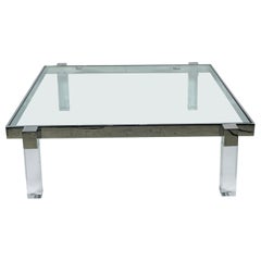 Couchtisch aus Lucite und massivem Edelstahl von Amparo Calderon Tapia