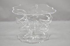 Lucite Spiral Coil Spring Base Mid-Century Modern Coffee Table