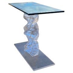 Lucite Spiral Console Table