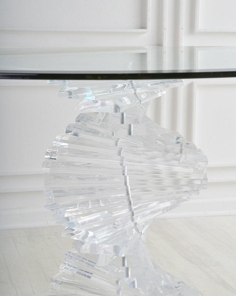 glass spiral dining table
