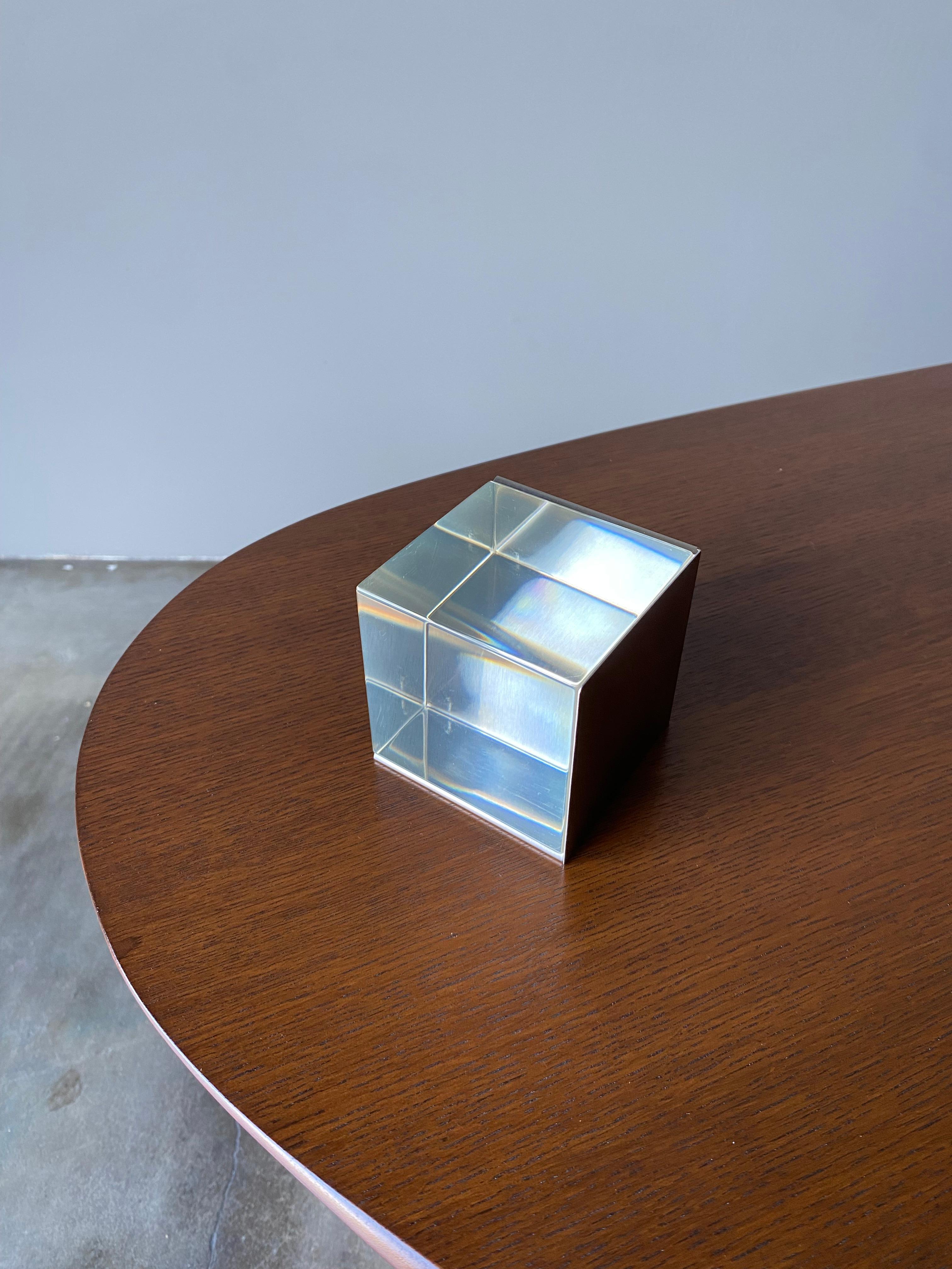 Lucite & Stainless Steel Cube Frame in the style of Bob Cornell, 20th Century 5