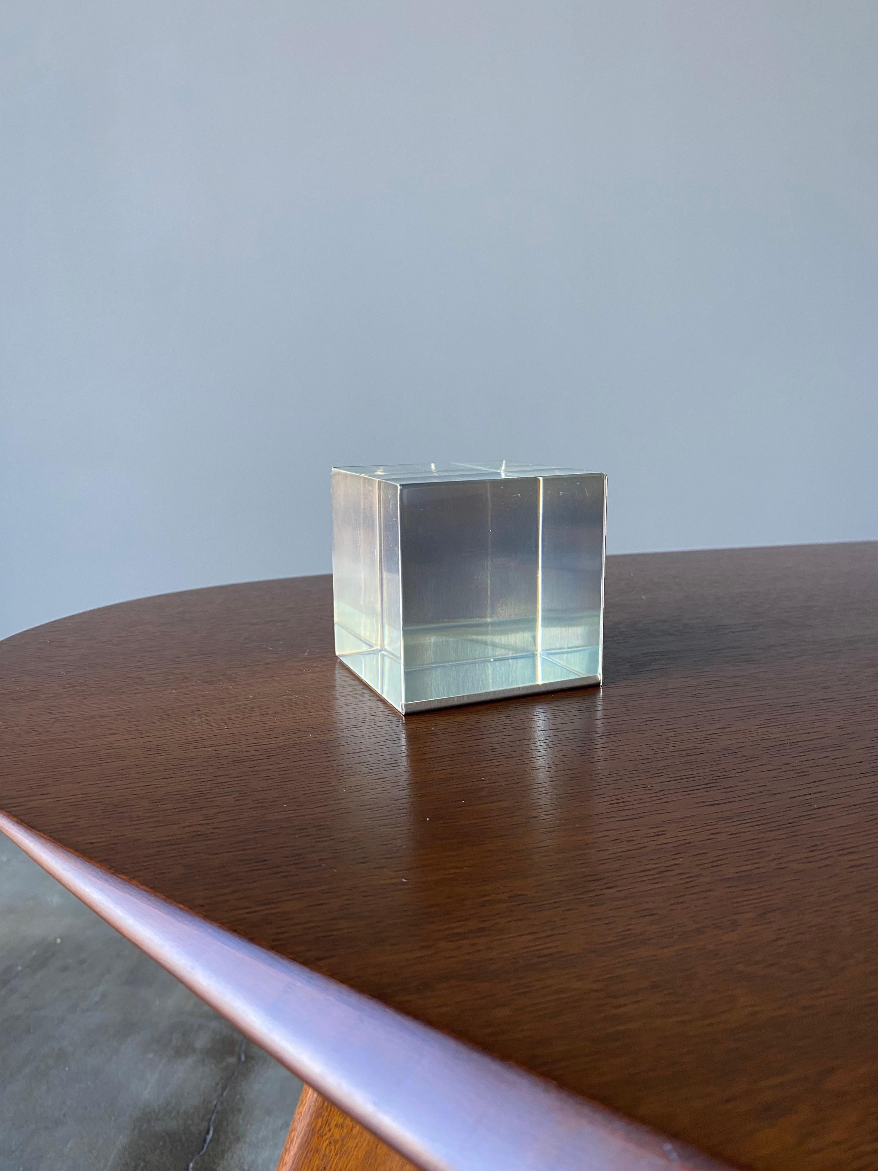 Lucite & Stainless Steel Cube Frame in the style of Bob Cornell, 20th Century 6