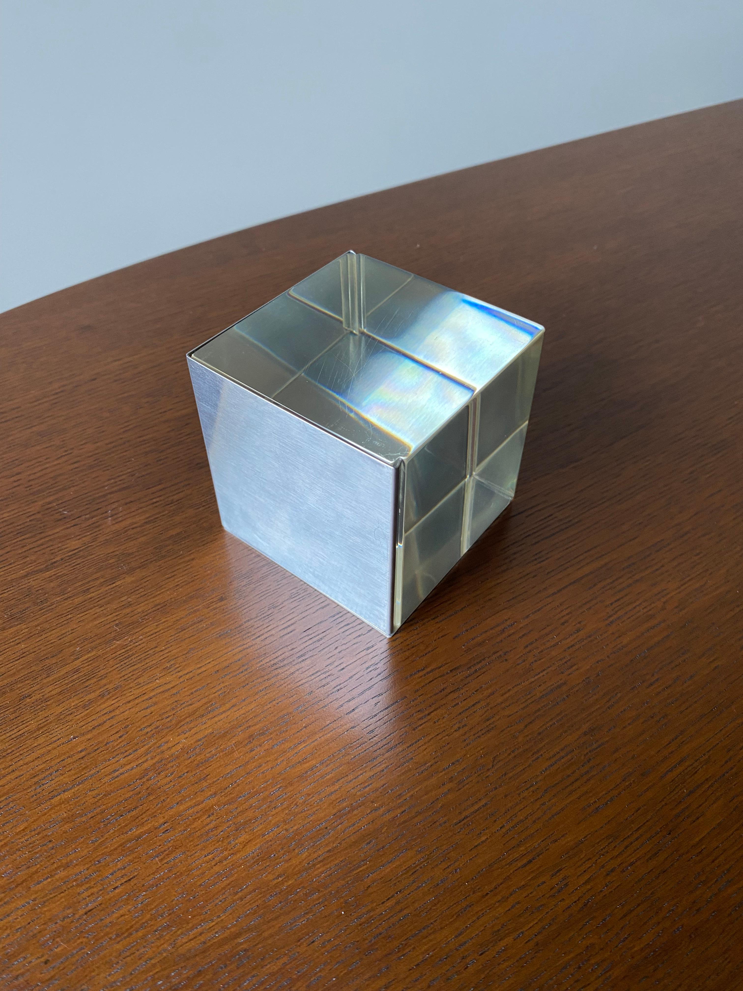 Lucite & Stainless Steel Cube Frame in the style of Bob Cornell, 20th Century 8
