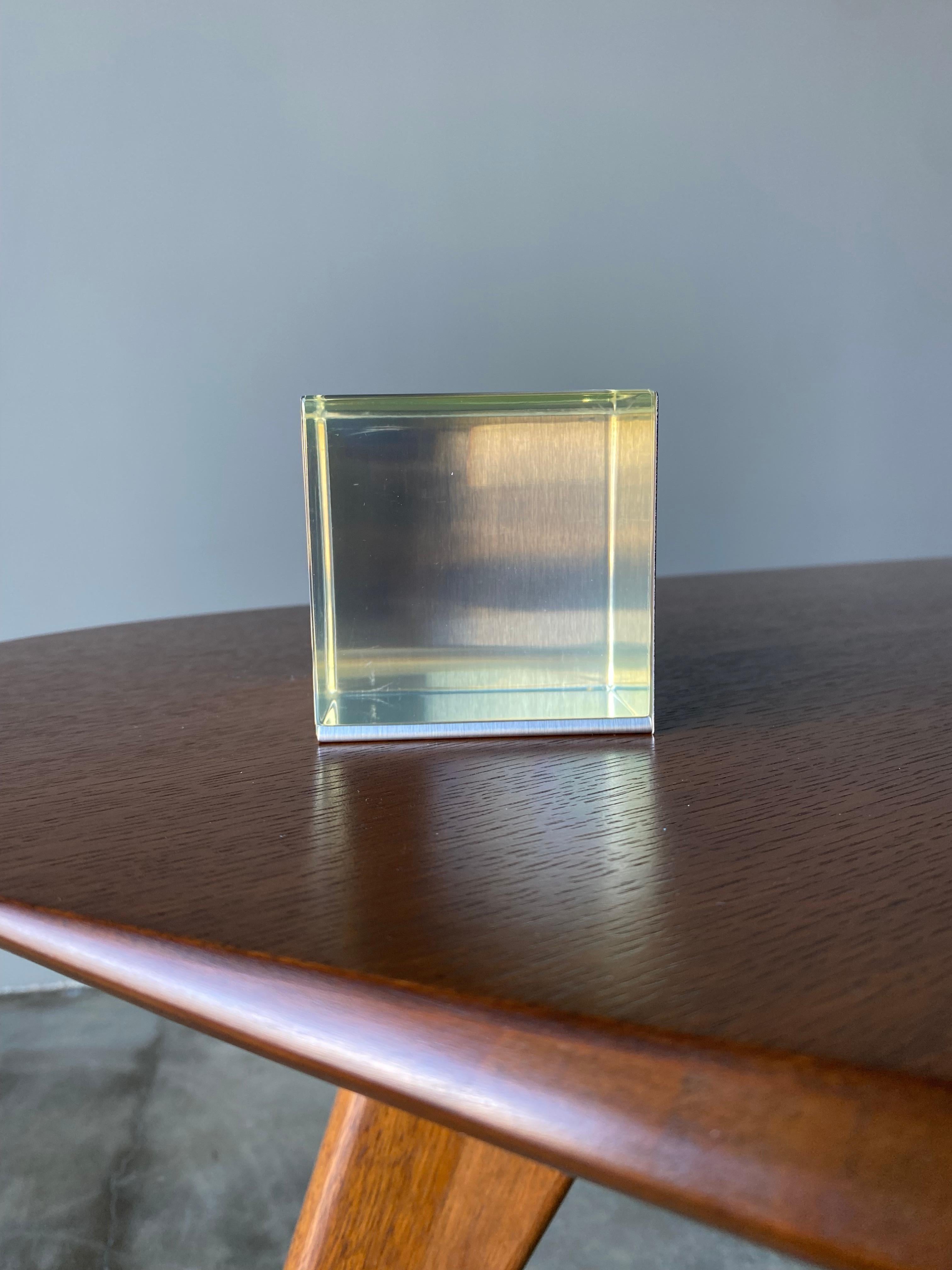 Lucite & Stainless Steel Cube Frame in the style of Bob Cornell, 20th Century 2