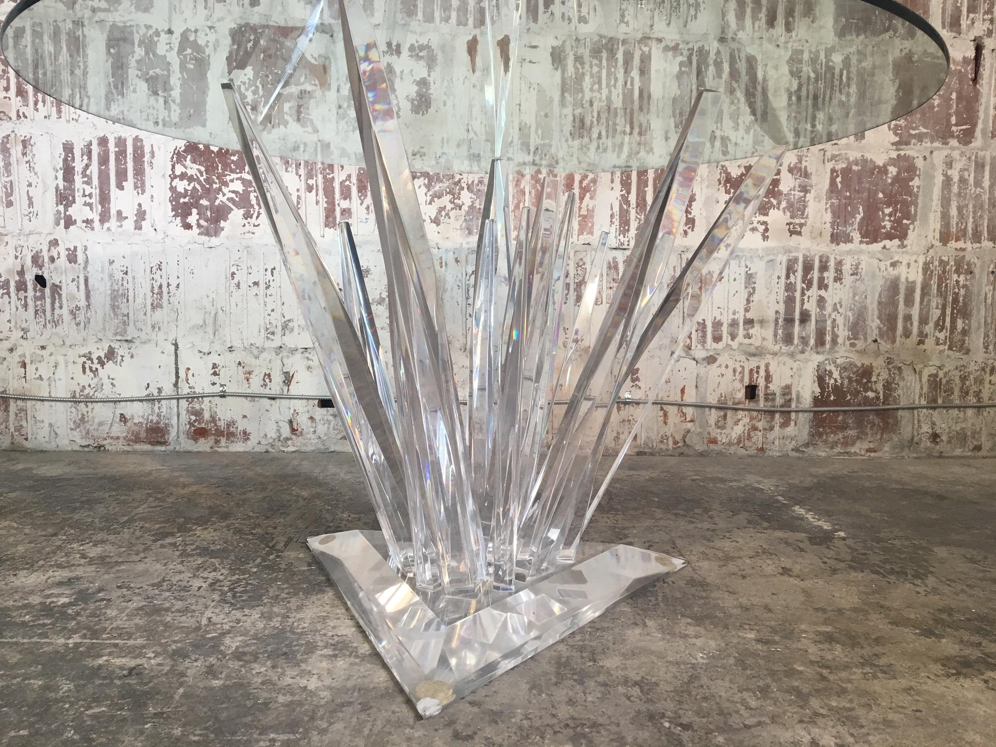 Hollywood Regency Lucite Stalagmite Dining Table in the Manner of Haziza