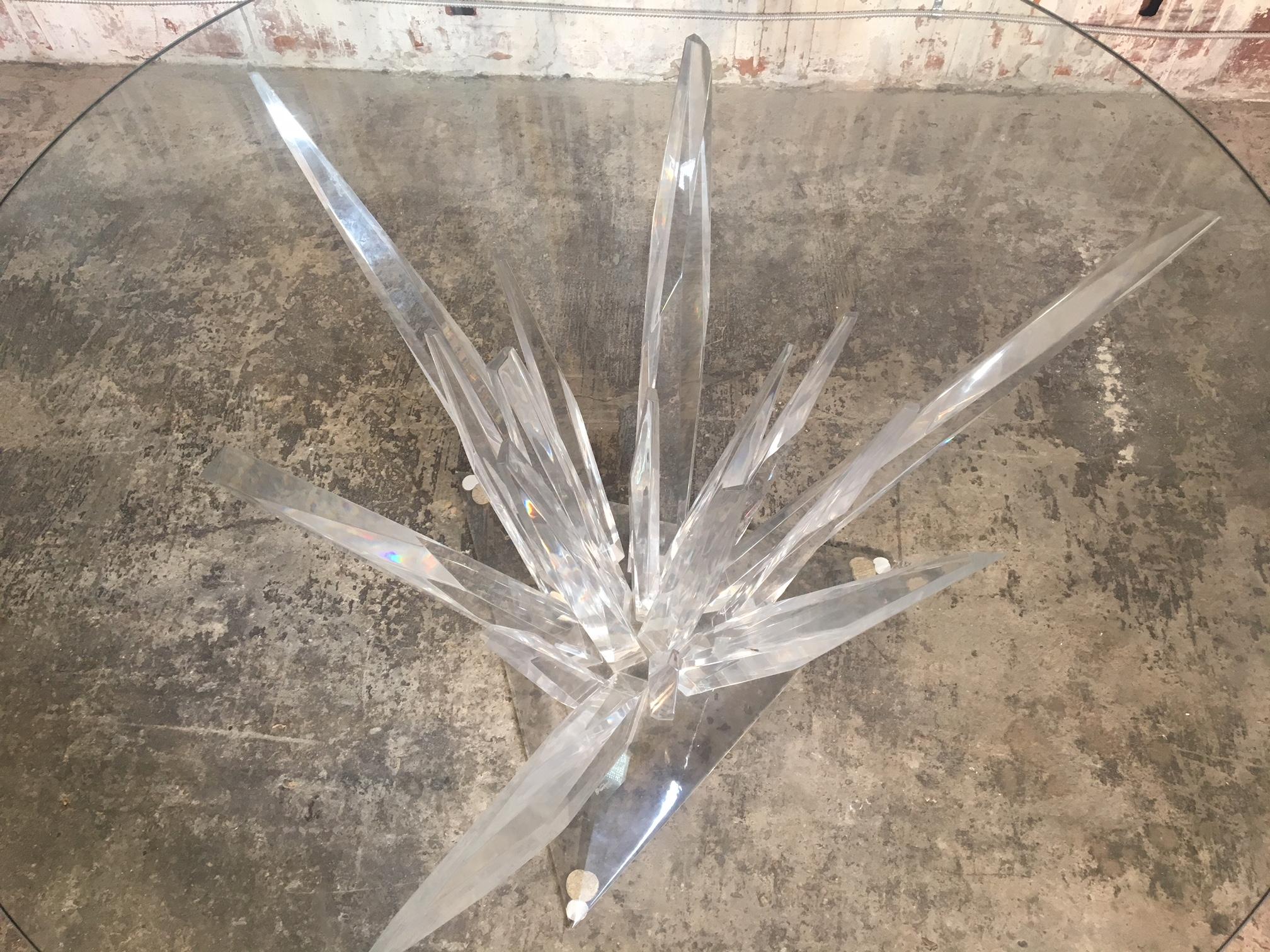 Lucite Stalagmite Dining Table in the Manner of Haziza In Good Condition In Jacksonville, FL