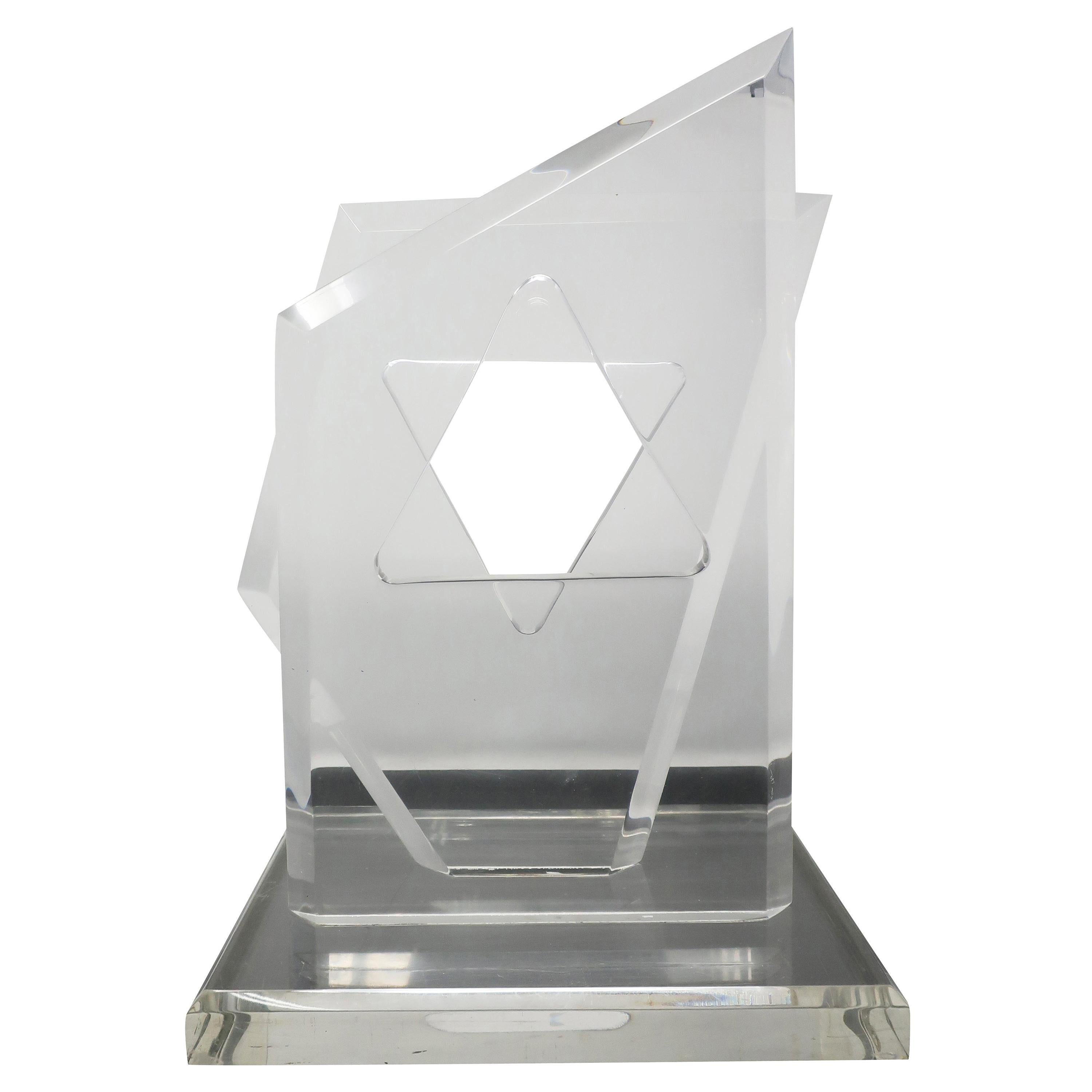 Lucite Star of David Sculpture by Hivo Van Teal