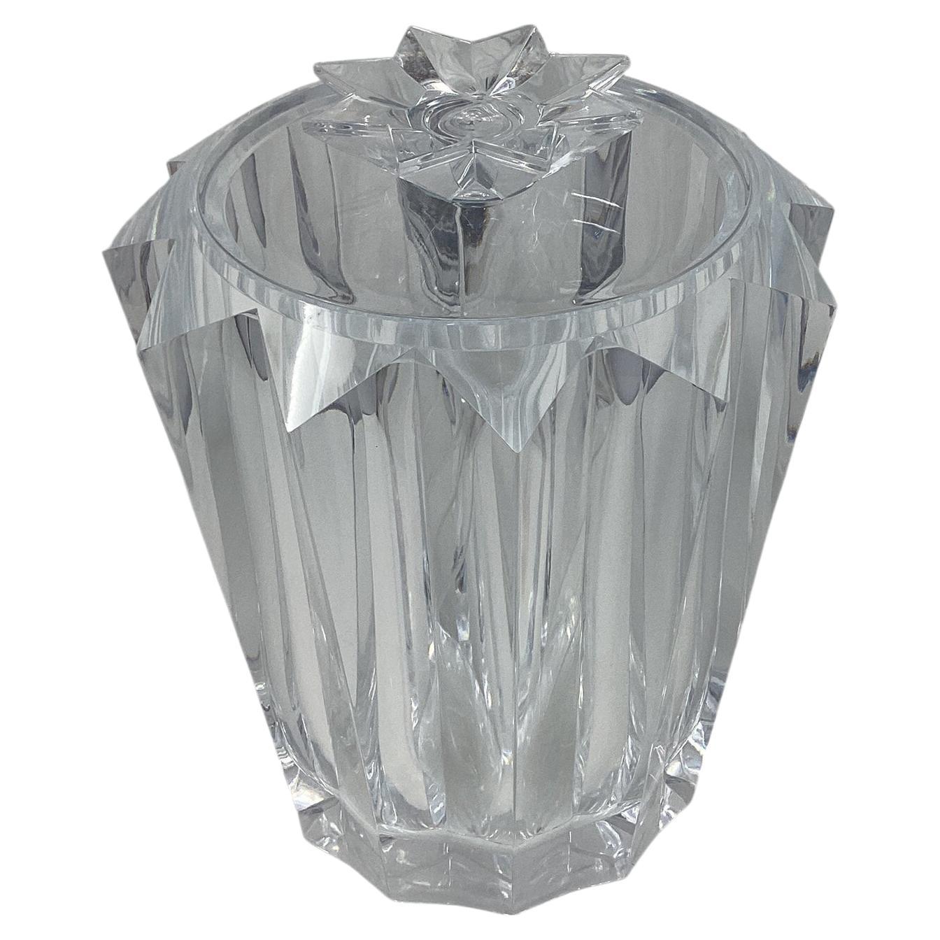 Lucite Starburst Ice Bucket with Tongs