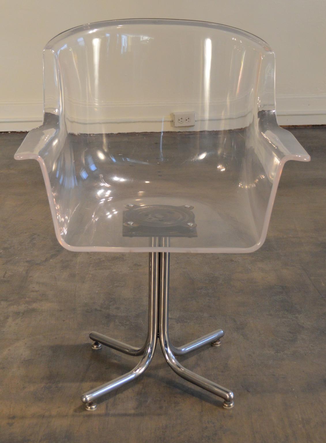 Lucite Swivel Armchairs by Leon Rosen for Pace 5