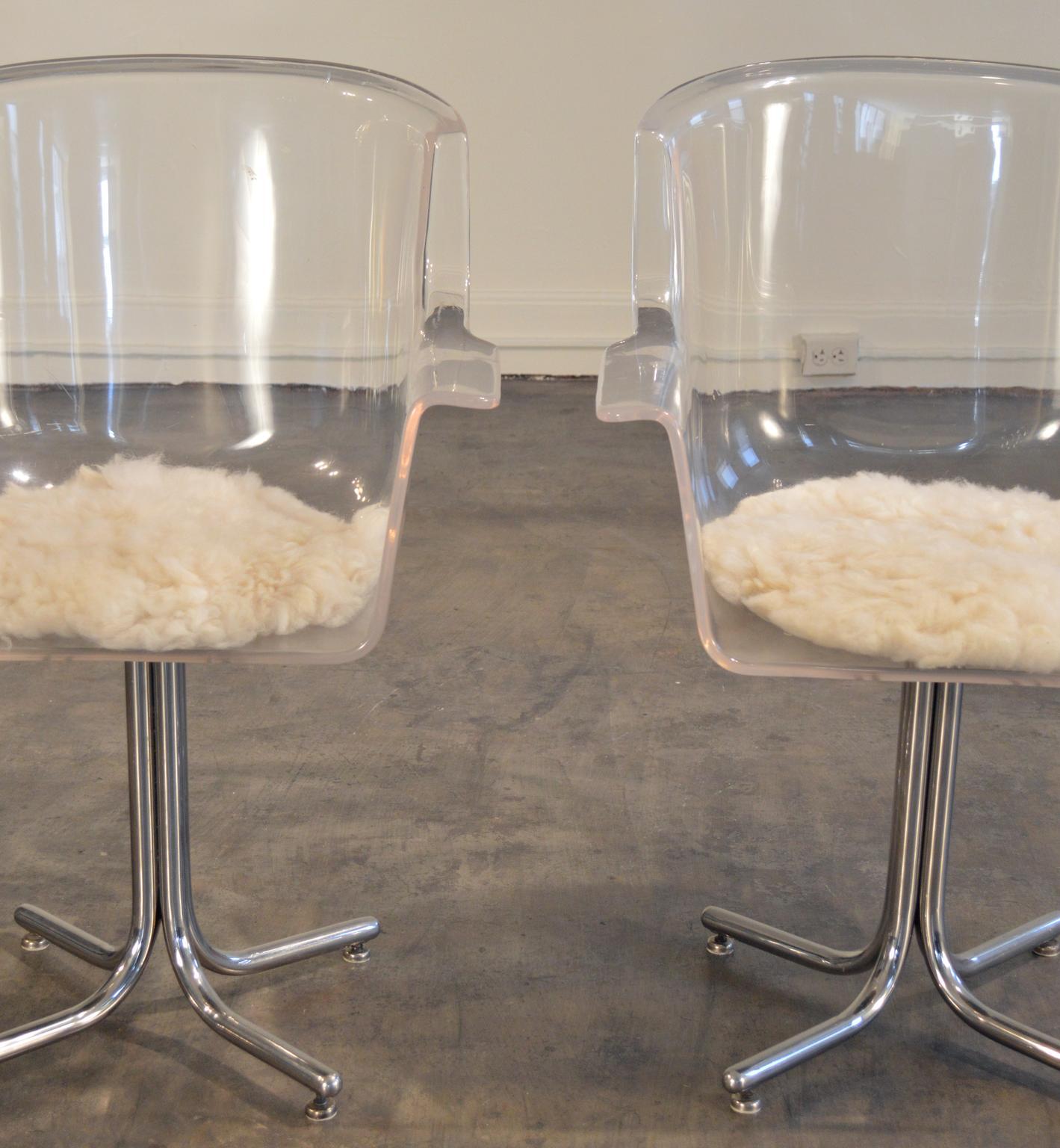 Lucite Swivel Armchairs by Leon Rosen for Pace 6
