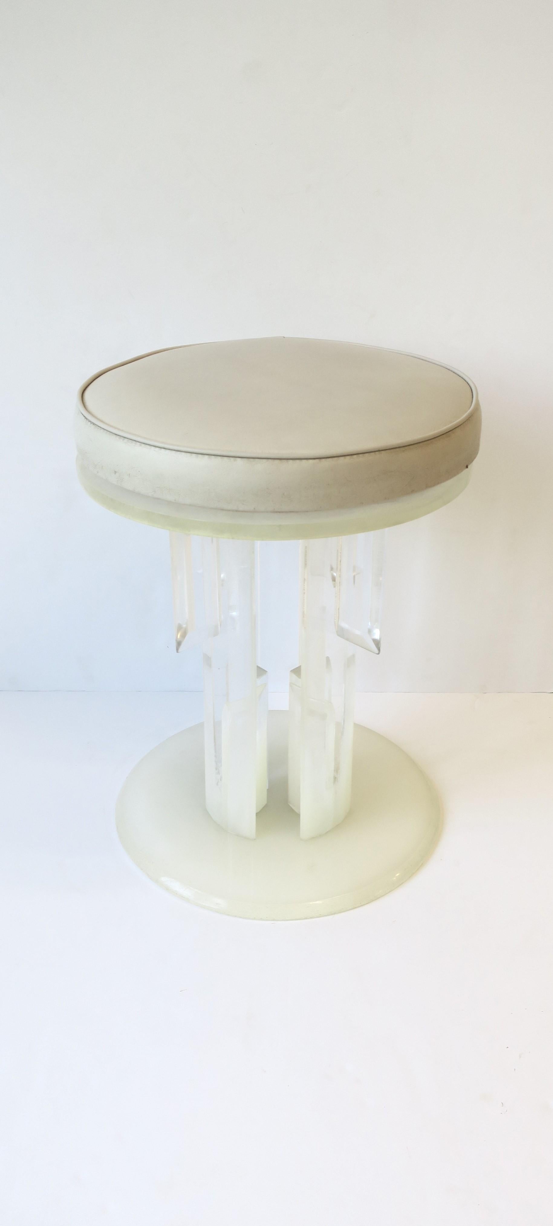 Lucite Swivel Stool or Vanity Seat In Fair Condition In New York, NY